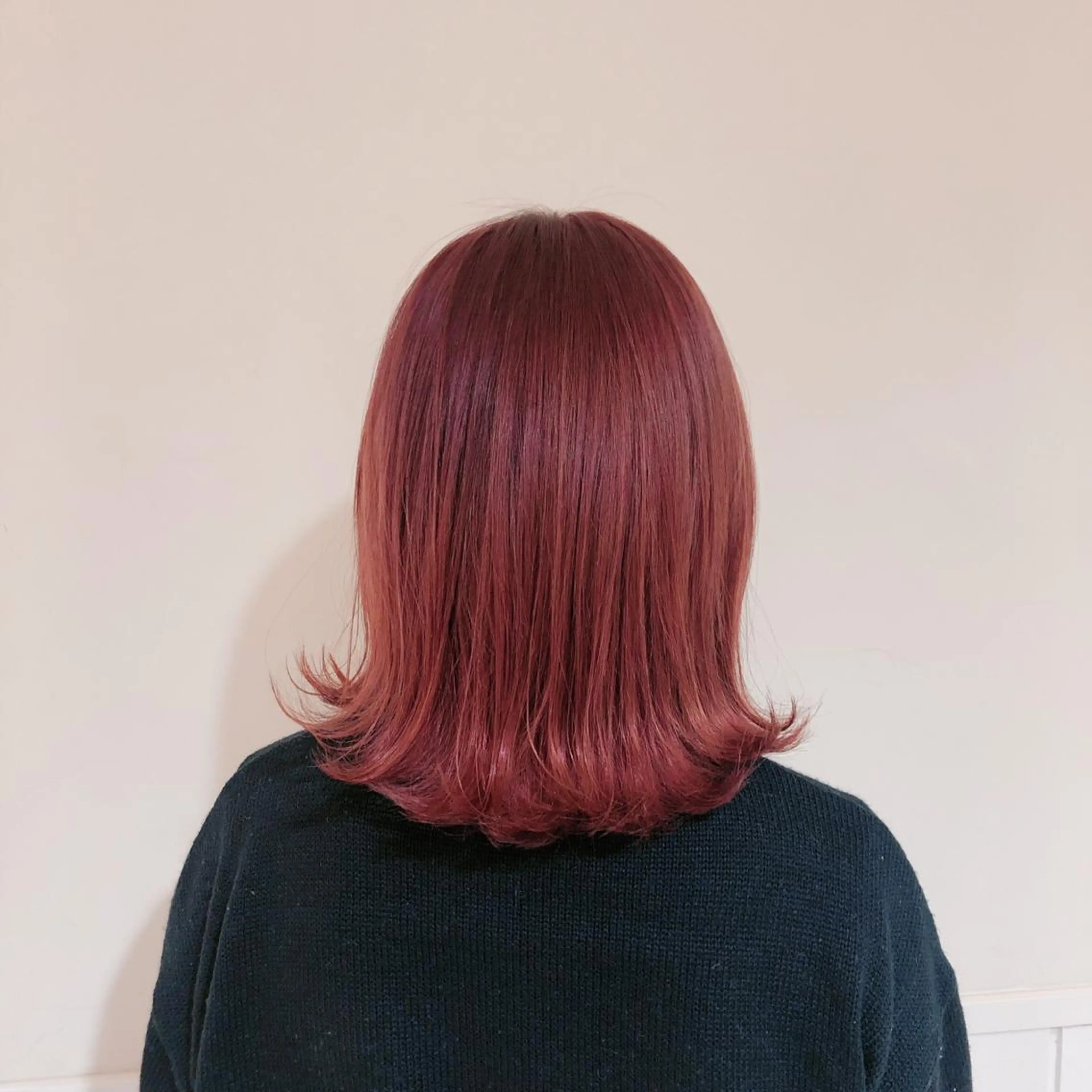 ミディアム カラー ボルドーカラー 韓国風ヘア ヘアカラー 湯田実津希🤎 ﾐﾙｸﾃｨ専門のヘアスタイル