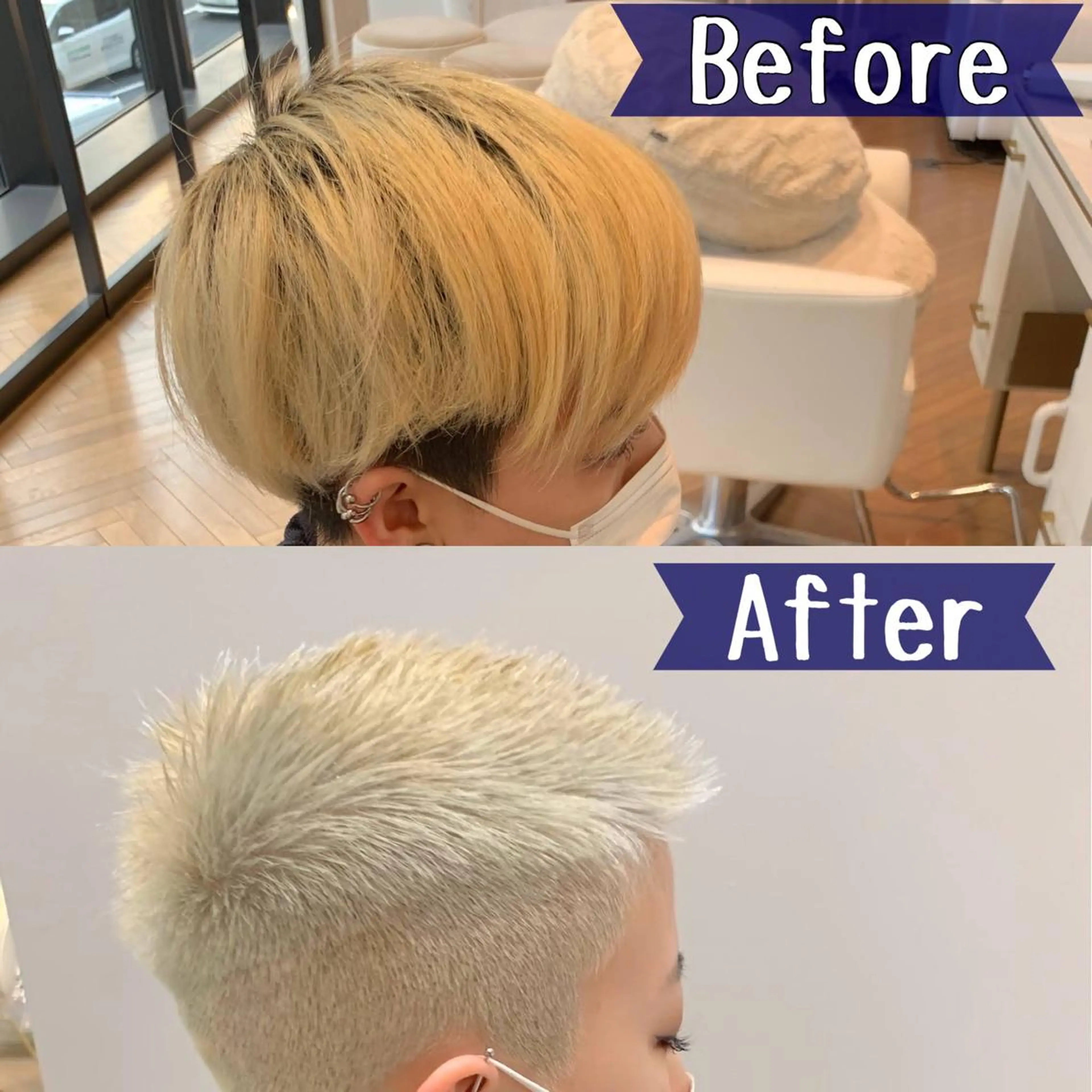 ショート カラー ベリーショート ブリーチ ブロンド ホワイトブロンド ショートヘア ヘアカラー #ケアブリーチ# MASAのヘアスタイル