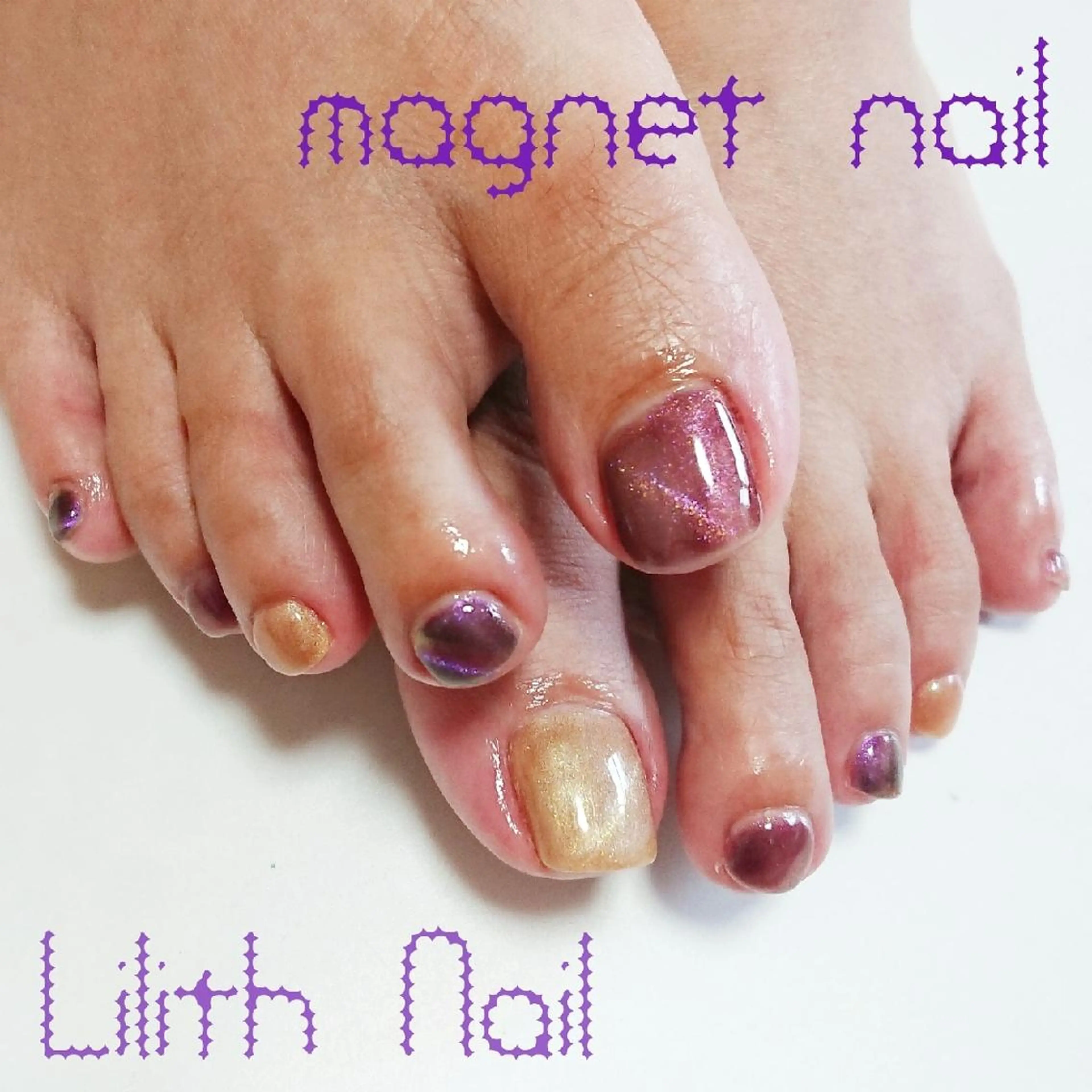 ネイル マグネットネイル フットネイル Lilith Nailのネイルデザイン