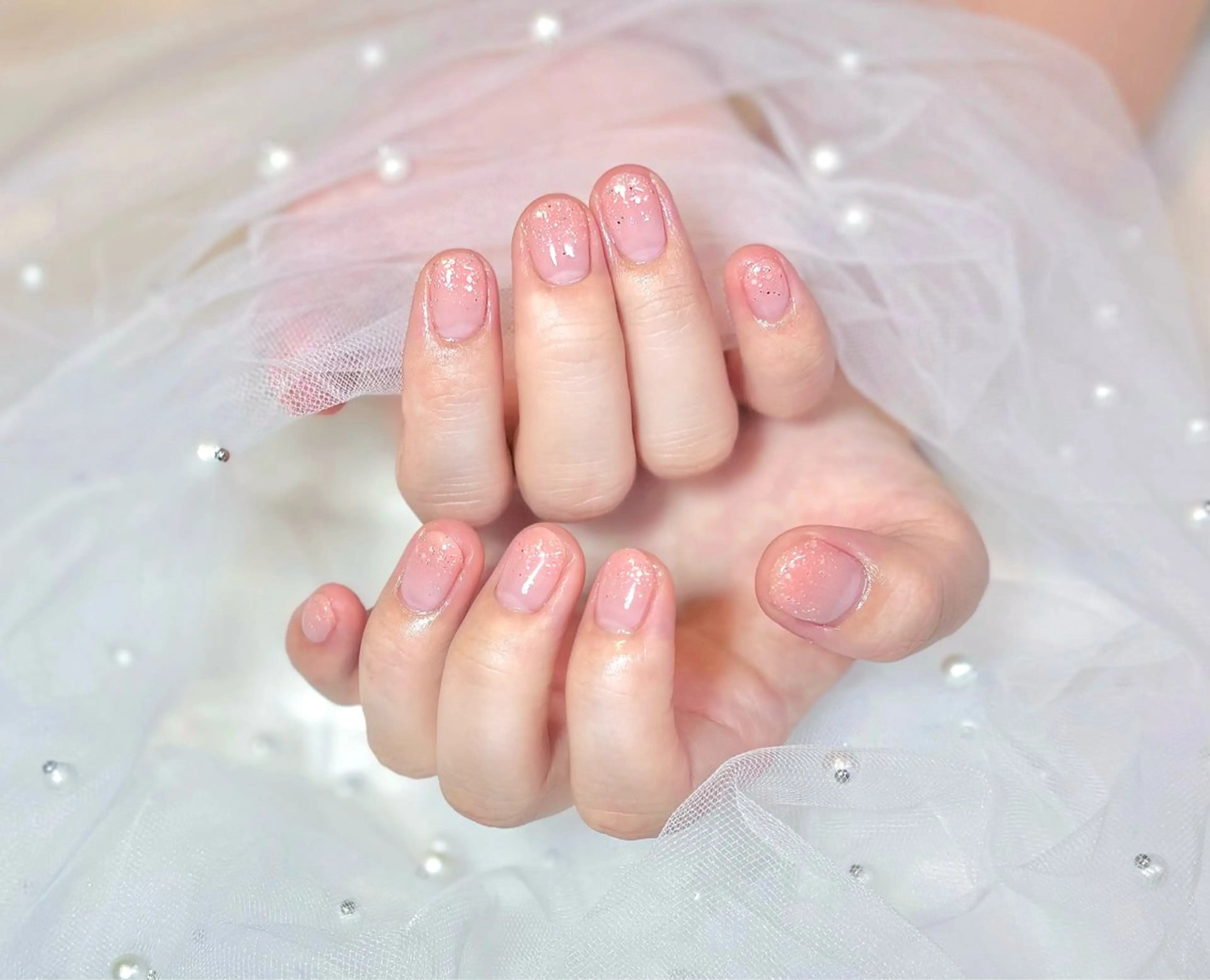 ネイル グラデーション 韓国ネイル ラメ(グリッター) ラメグラデーション ワンカラーネイル Chat　noir所属・【chatnoir】 MIYUのネイルデザイン