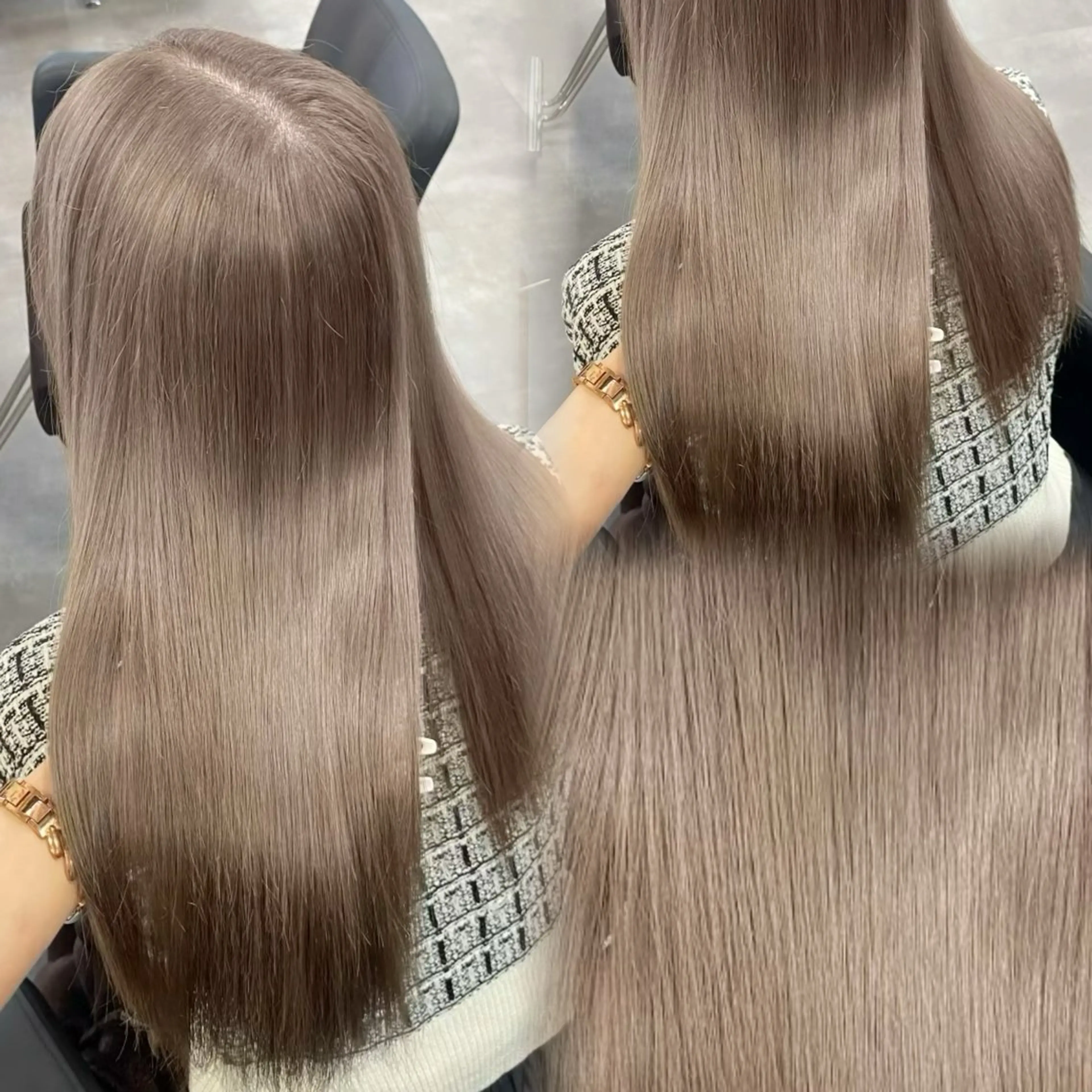 ロング カラー ブリーチ ヘアカラー トリートメント ヘッドスパ ヘアセット 淡色/ワンホンヘア 🤍MINORIのヘアスタイル