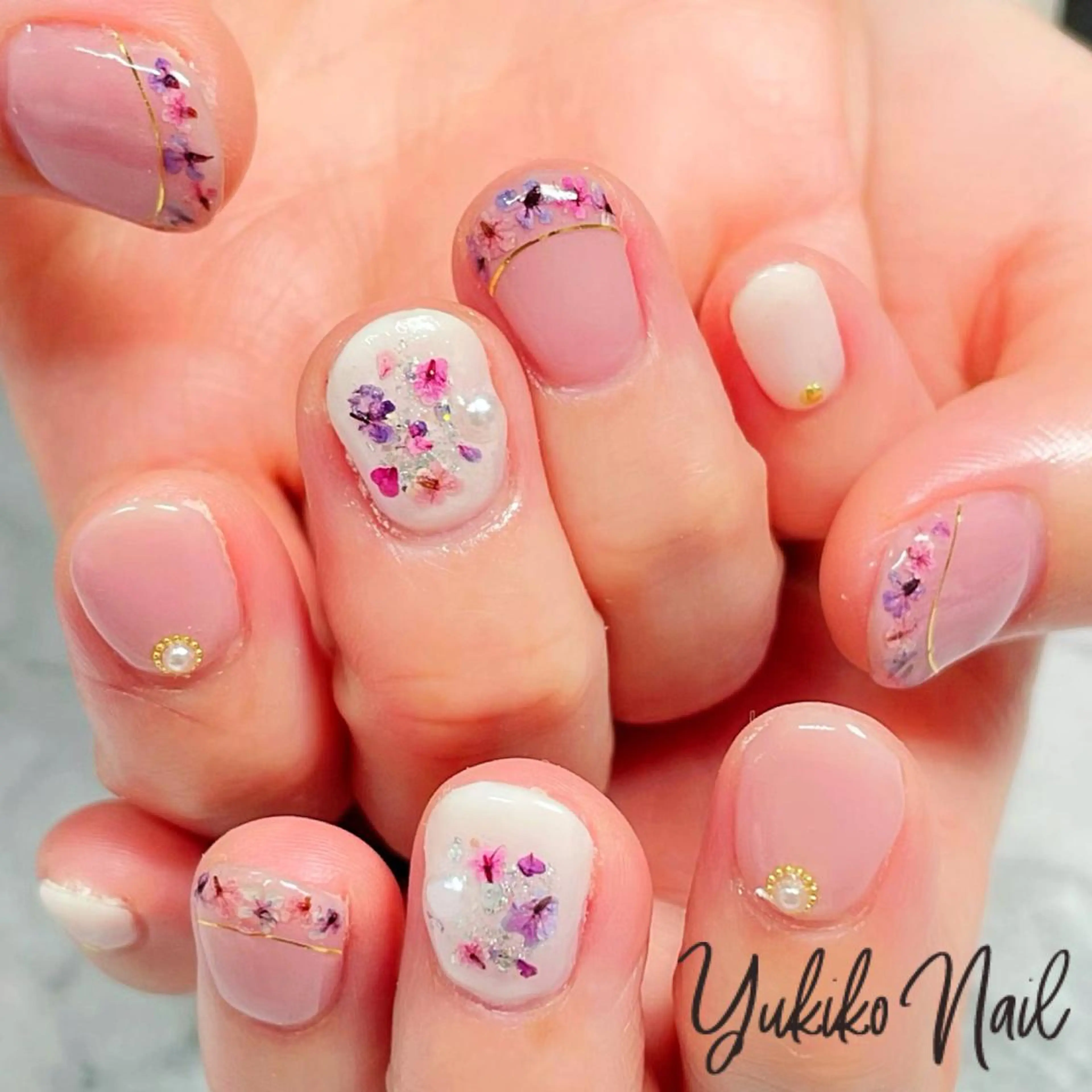 ネイル フレンチネイル ピンク ユキコ ネイルのネイルデザイン