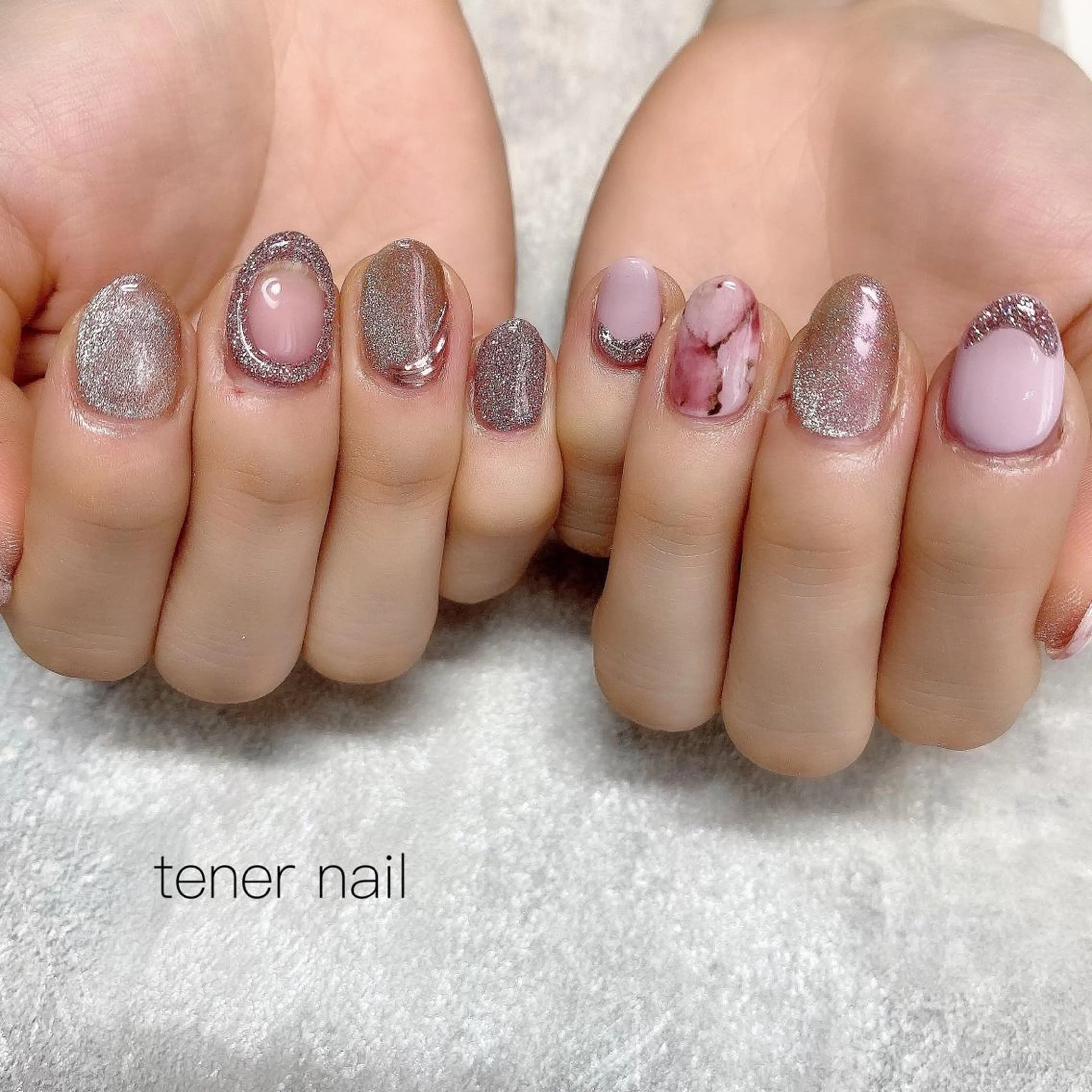 ネイル フラッシュネイル 大理石ネイル(マーブル) ピンク tener  nail  テネルネイル所属・テネルネイル tener nailのネイルデザイン