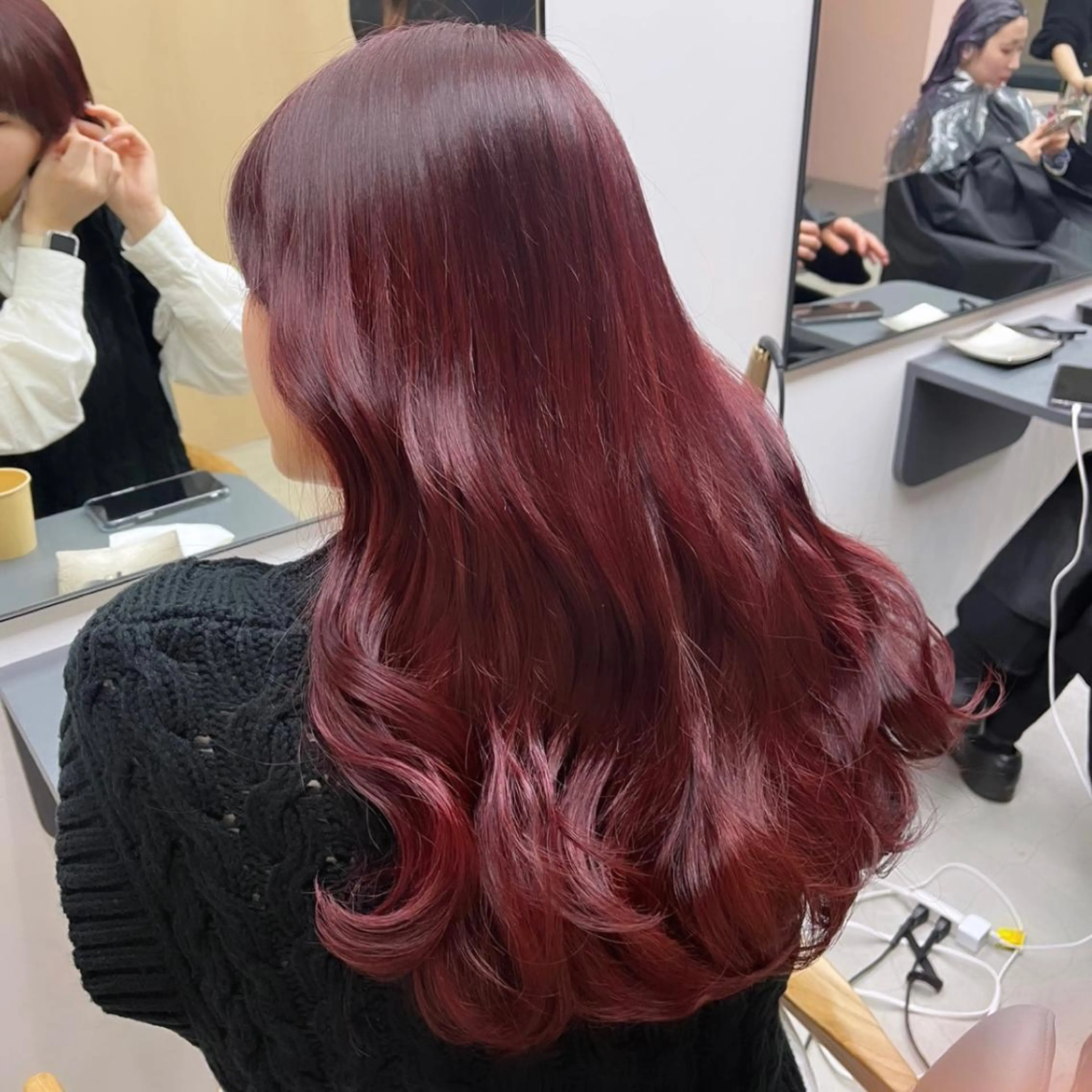 カラー ブリーチ カシス ブリーチなしカラー ayaka♡ 柔らかカラーのヘアスタイル