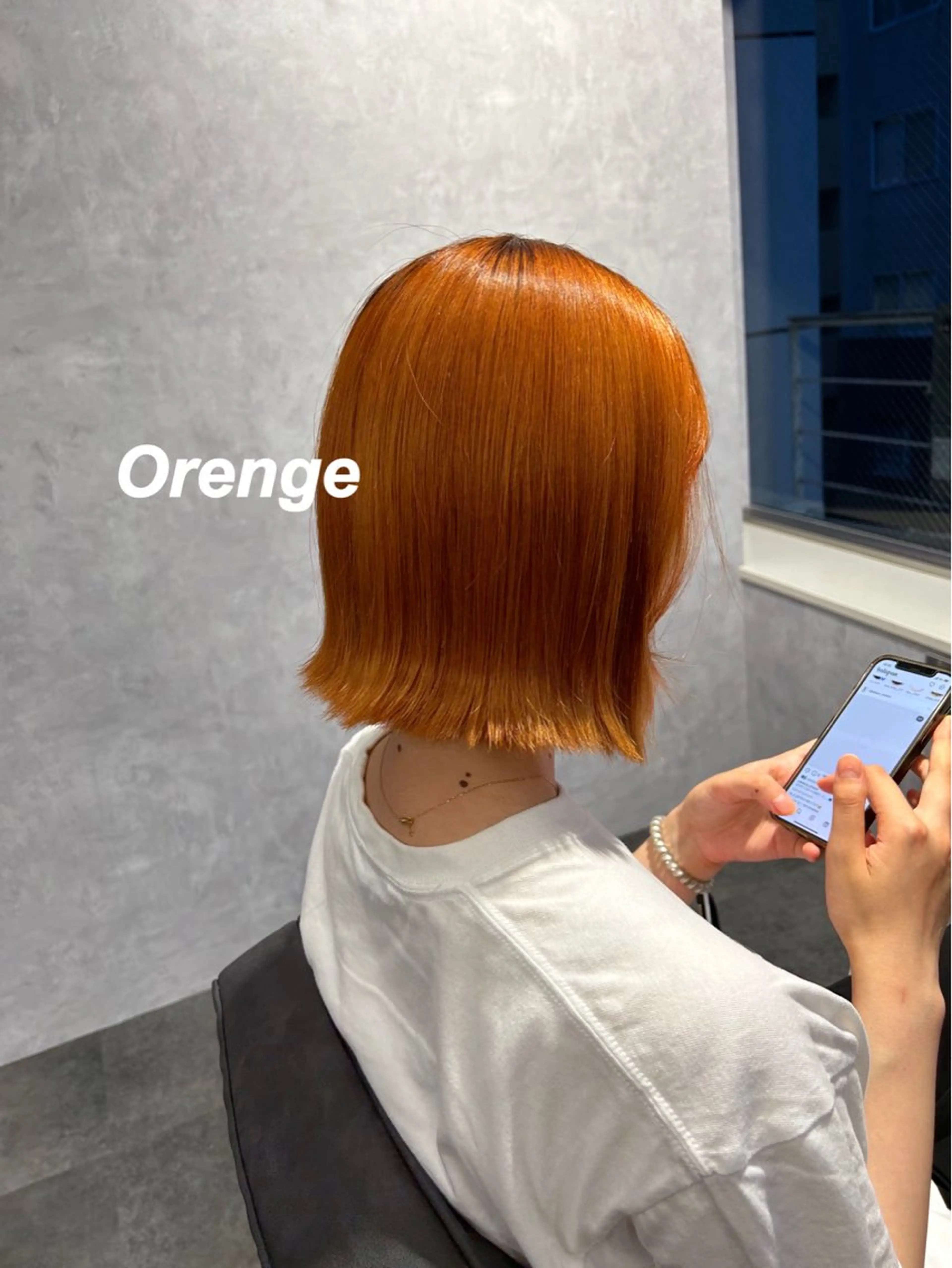 ミディアム カラー オレンジ ヘアカラー トリートメント プルエクステ/インナ ーカラー🦊はるなのヘアスタイル