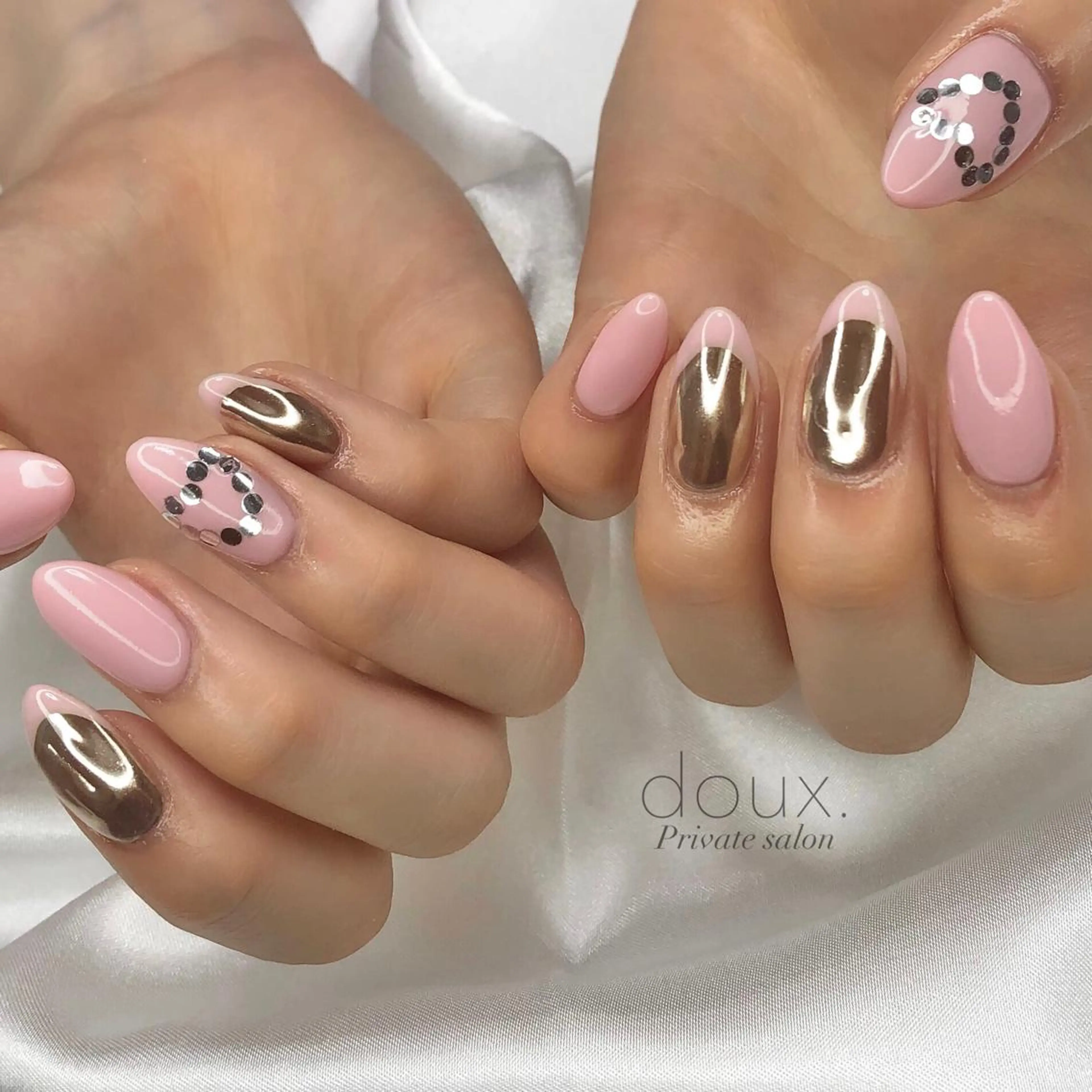 ネイル ピンク シルバー doux. nailのネイルデザイン