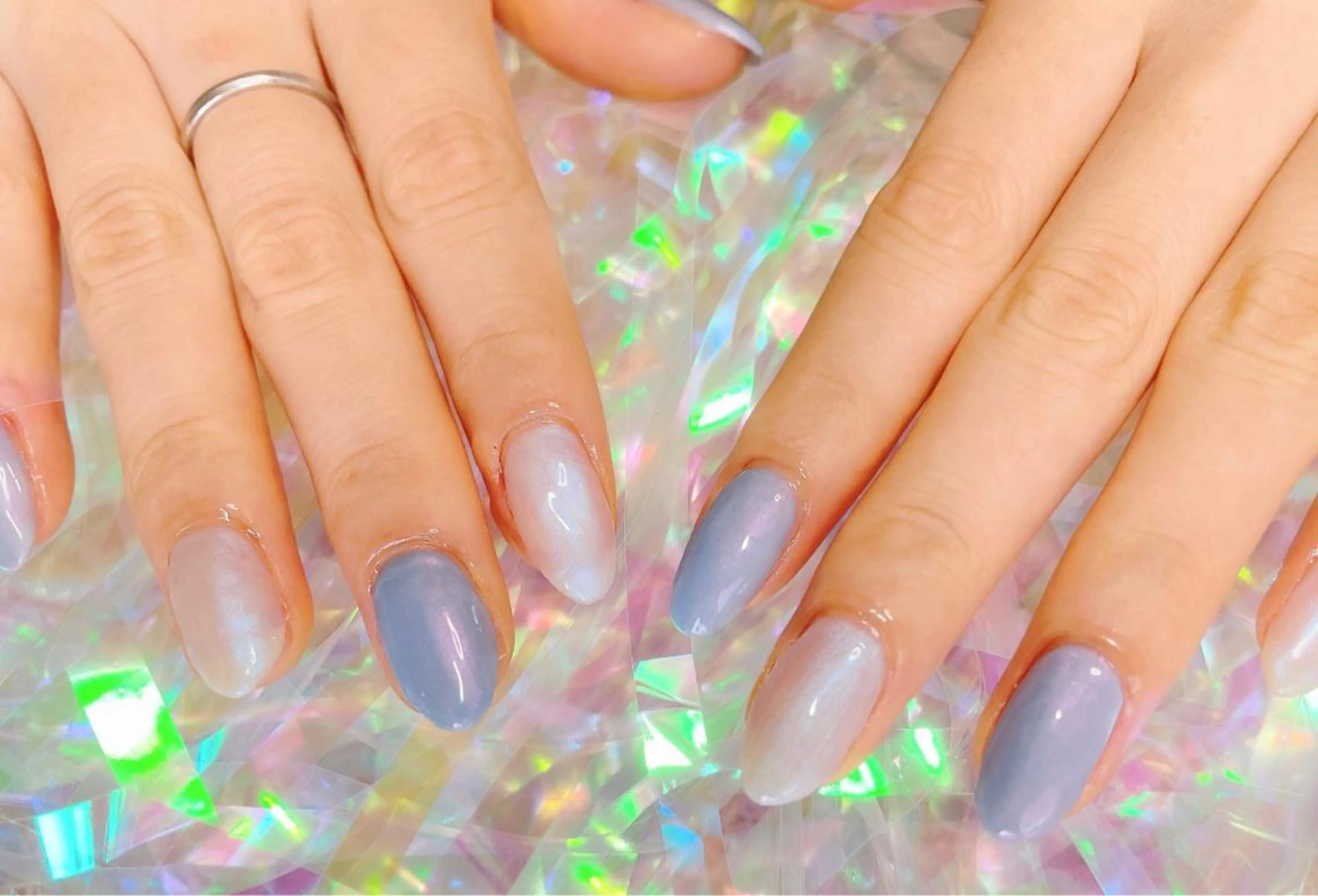 ネイル 23時まで❤︎韓国、 ワンホンネイルのネイルデザイン