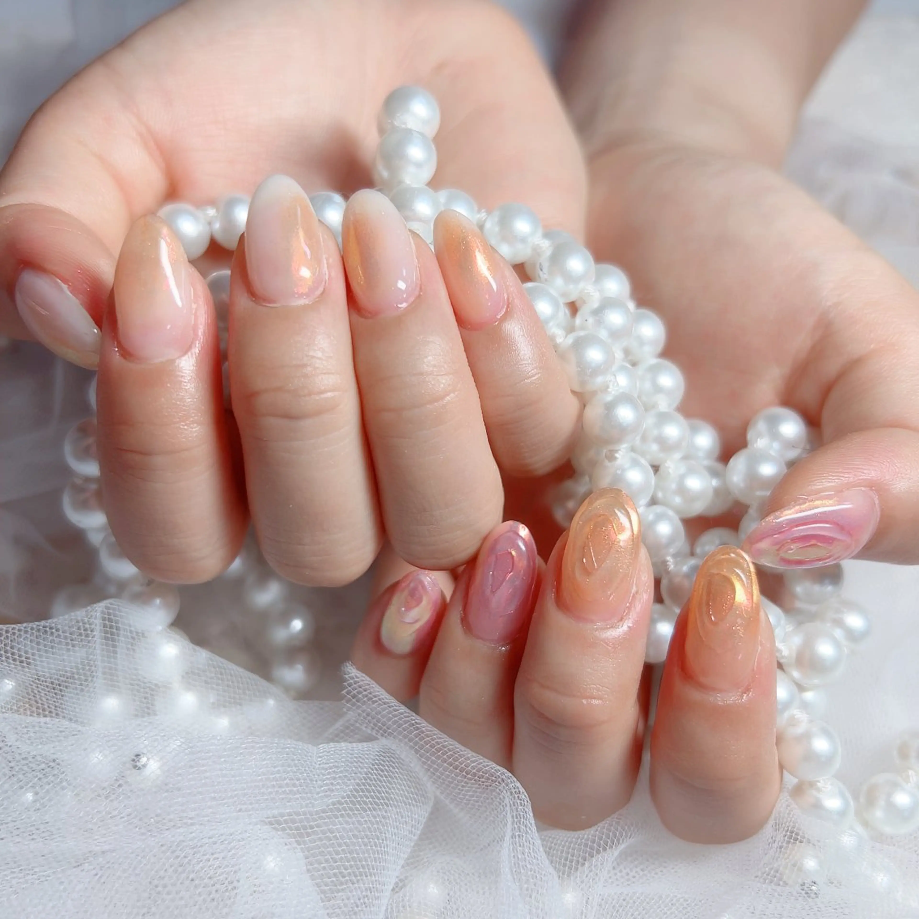 ネイル ハンドネイル M🌷nail 長さだし専門店のネイルデザイン