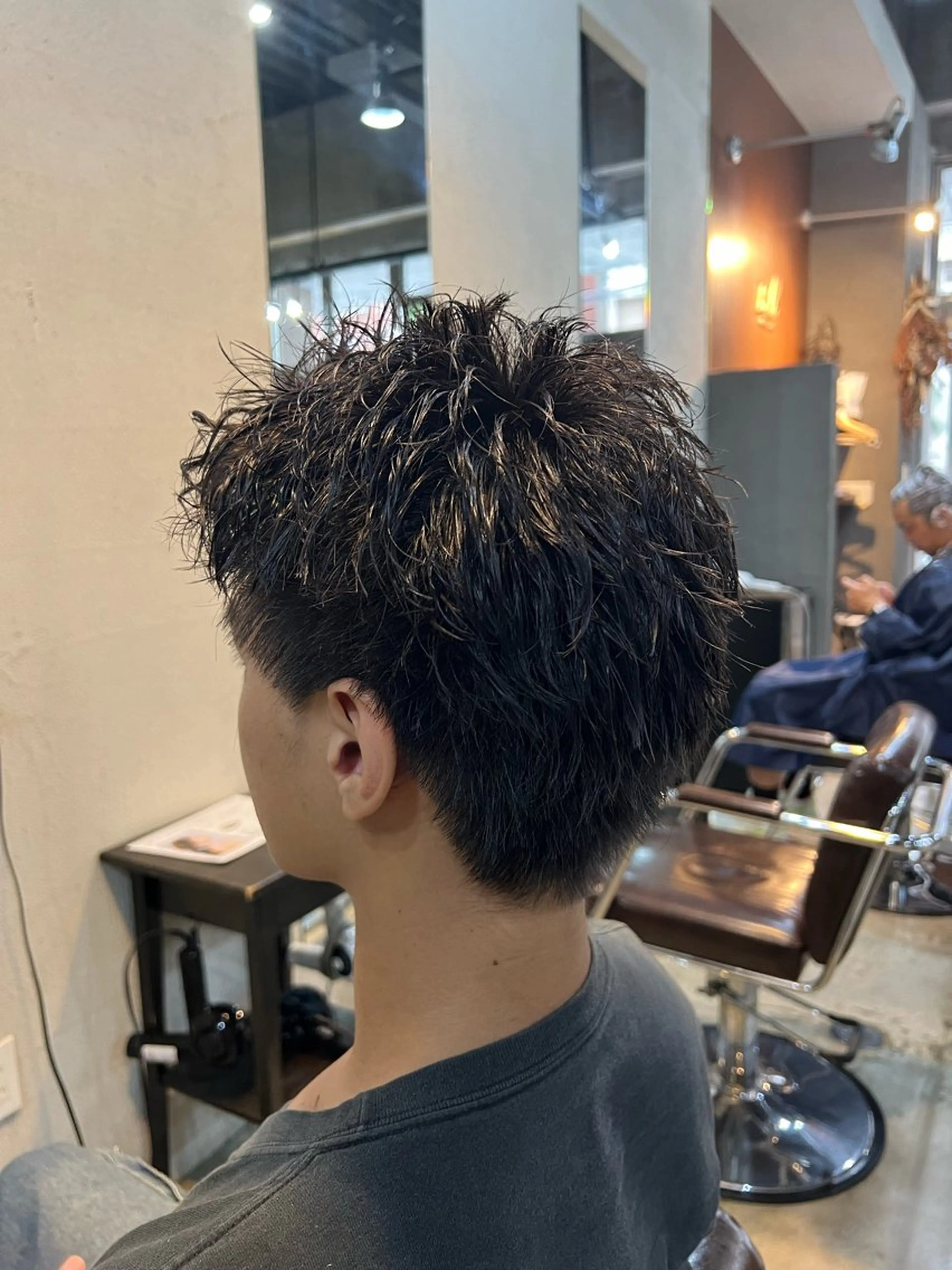 ショート パーマ メンズ アップバング Men's NAM 八角のヘアスタイル
