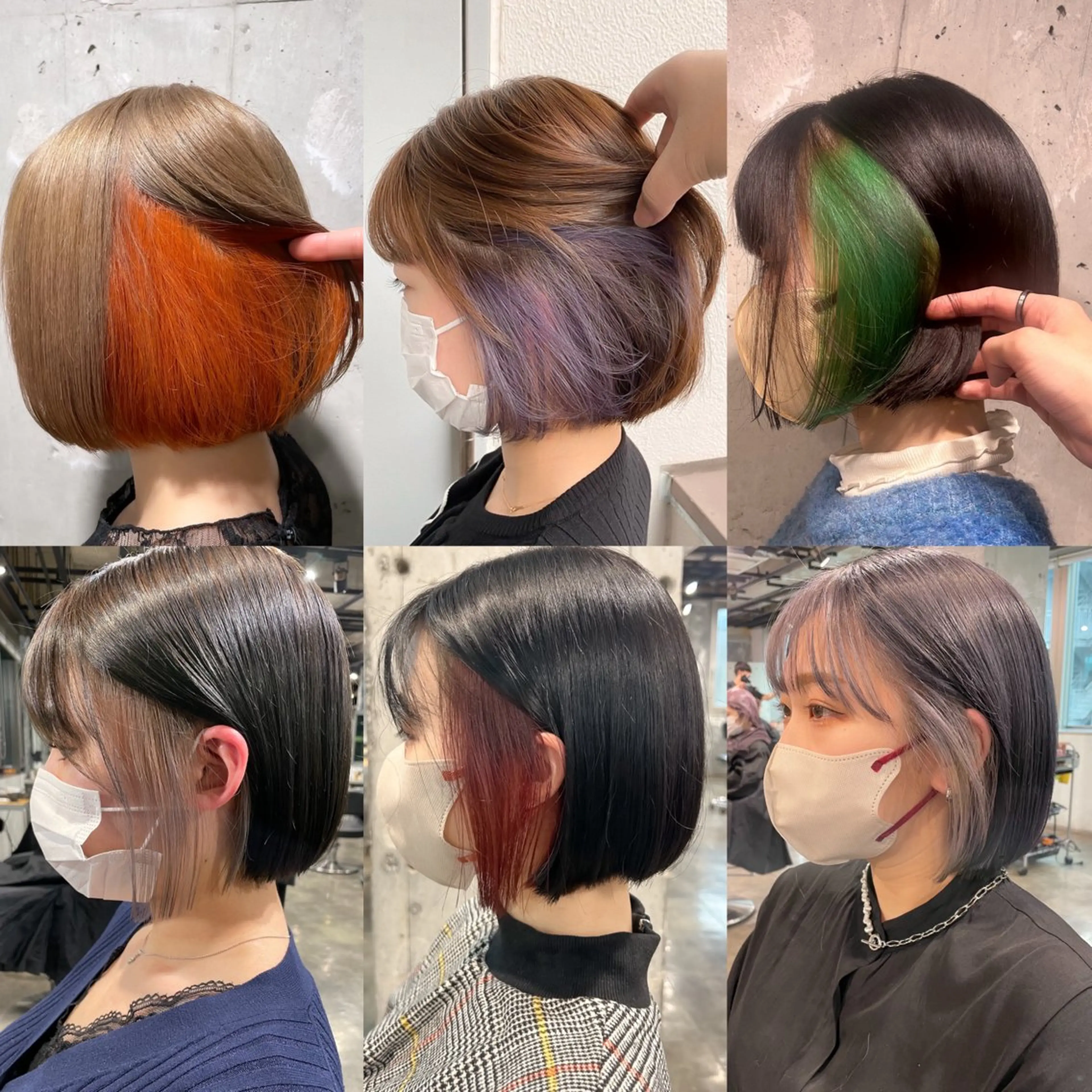 ショート カラー イヤリングカラー ハイトーンカラー インナーカラー ボブ 🫧ハイトーン🫧 TOPstylistのヘアスタイル