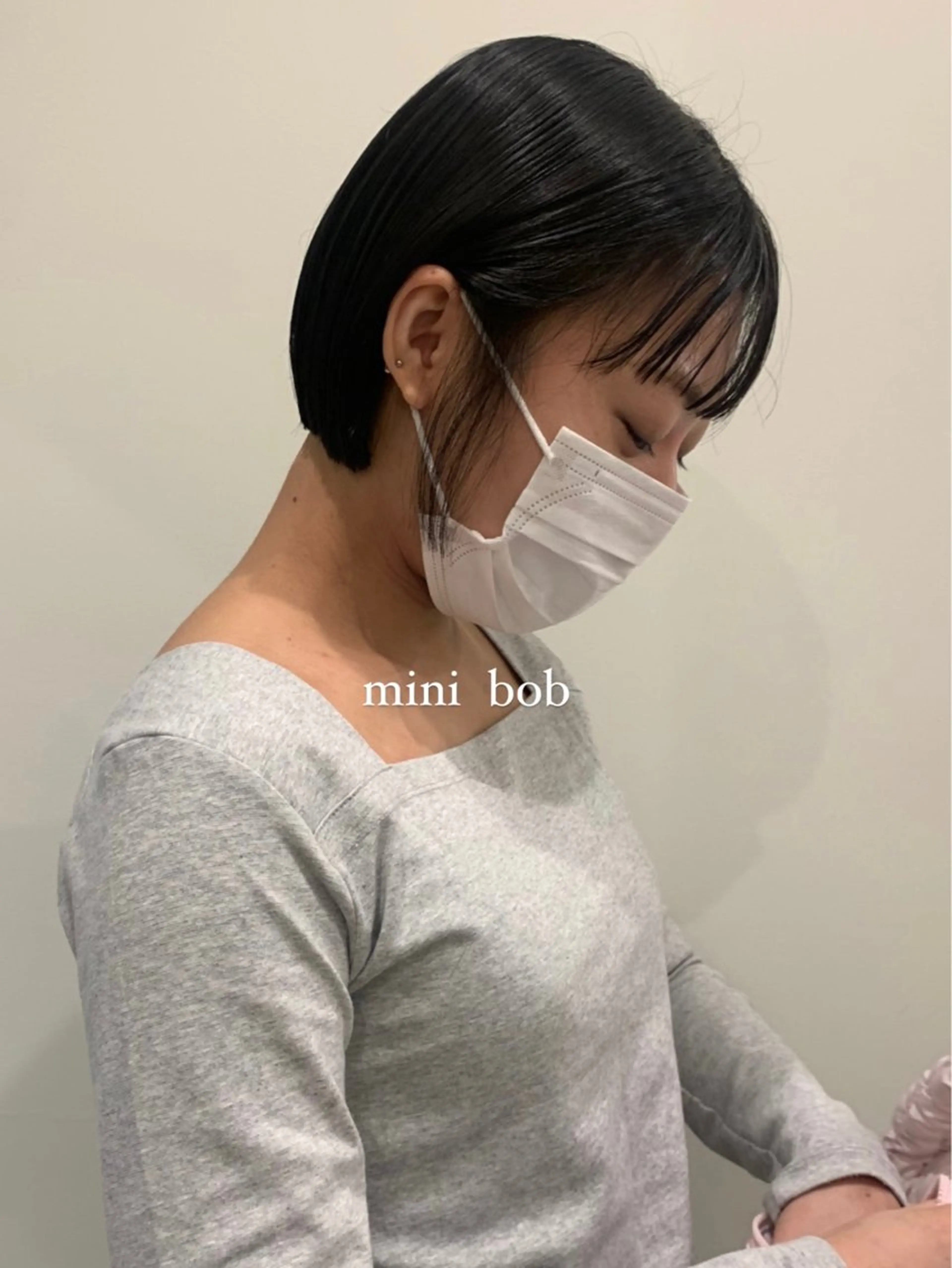 ショート カラー ボブ カット ヘアカラー トリートメント 落合希 Olivebeigeのヘアスタイル