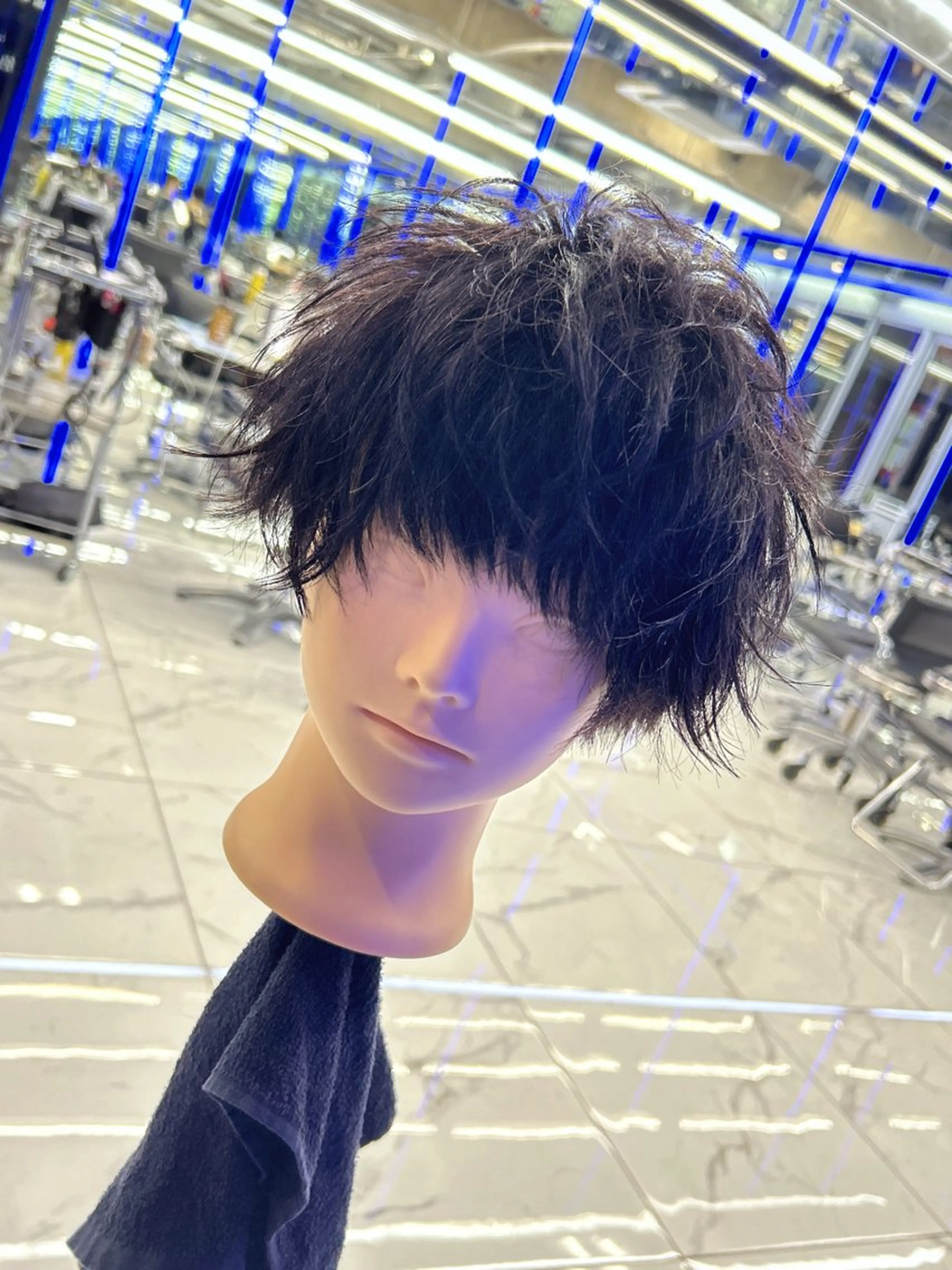 ショート ヘアセット メンズ縮毛/ 流れる縮毛矯正石井のヘアスタイル