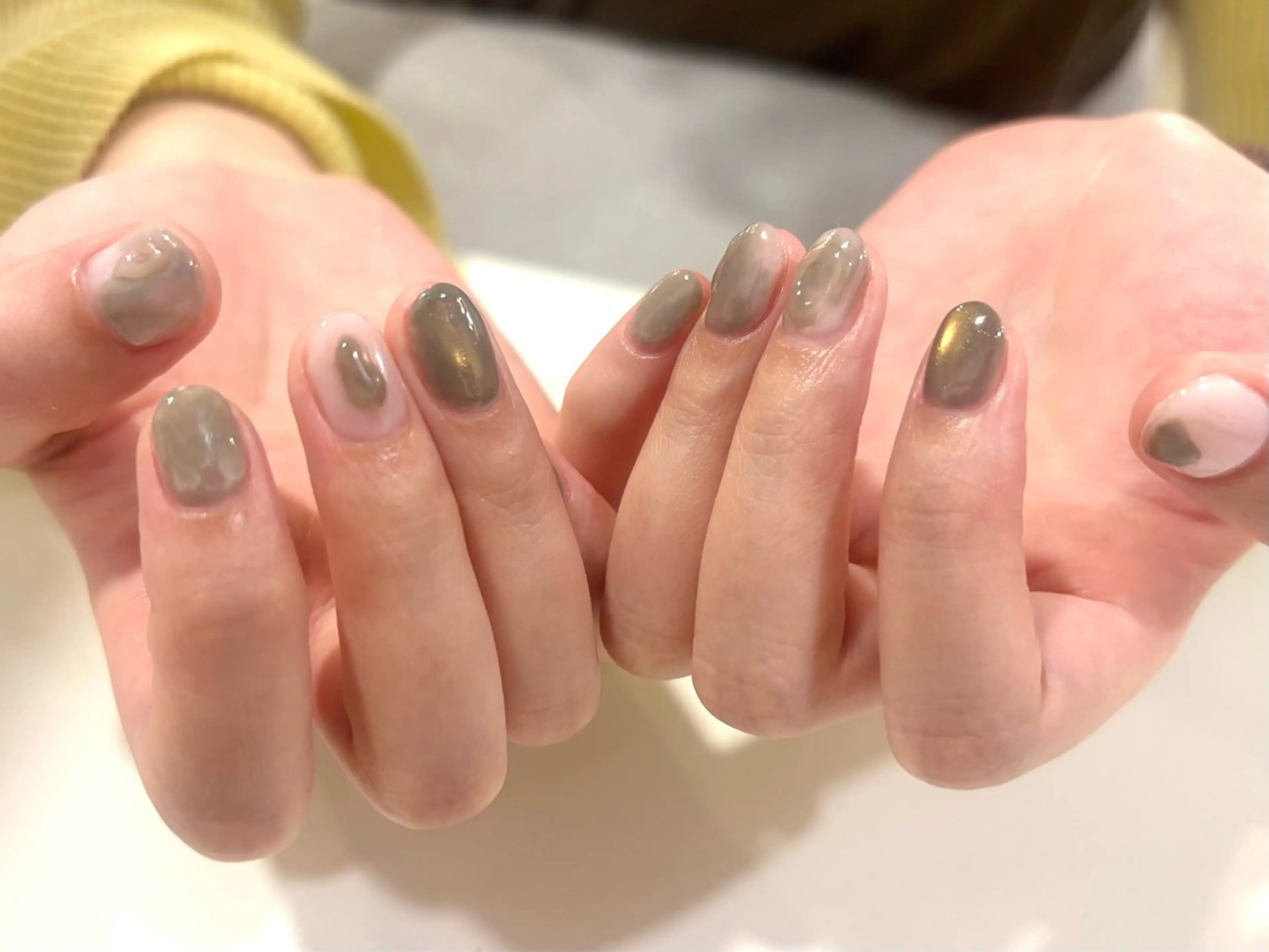 ネイル ジェルネイル マグネットネイル ニュアンスネイル ワンカラーネイル パラジェル ハンドネイル Lino中目黒 🎀 パラジェルのネイルデザイン