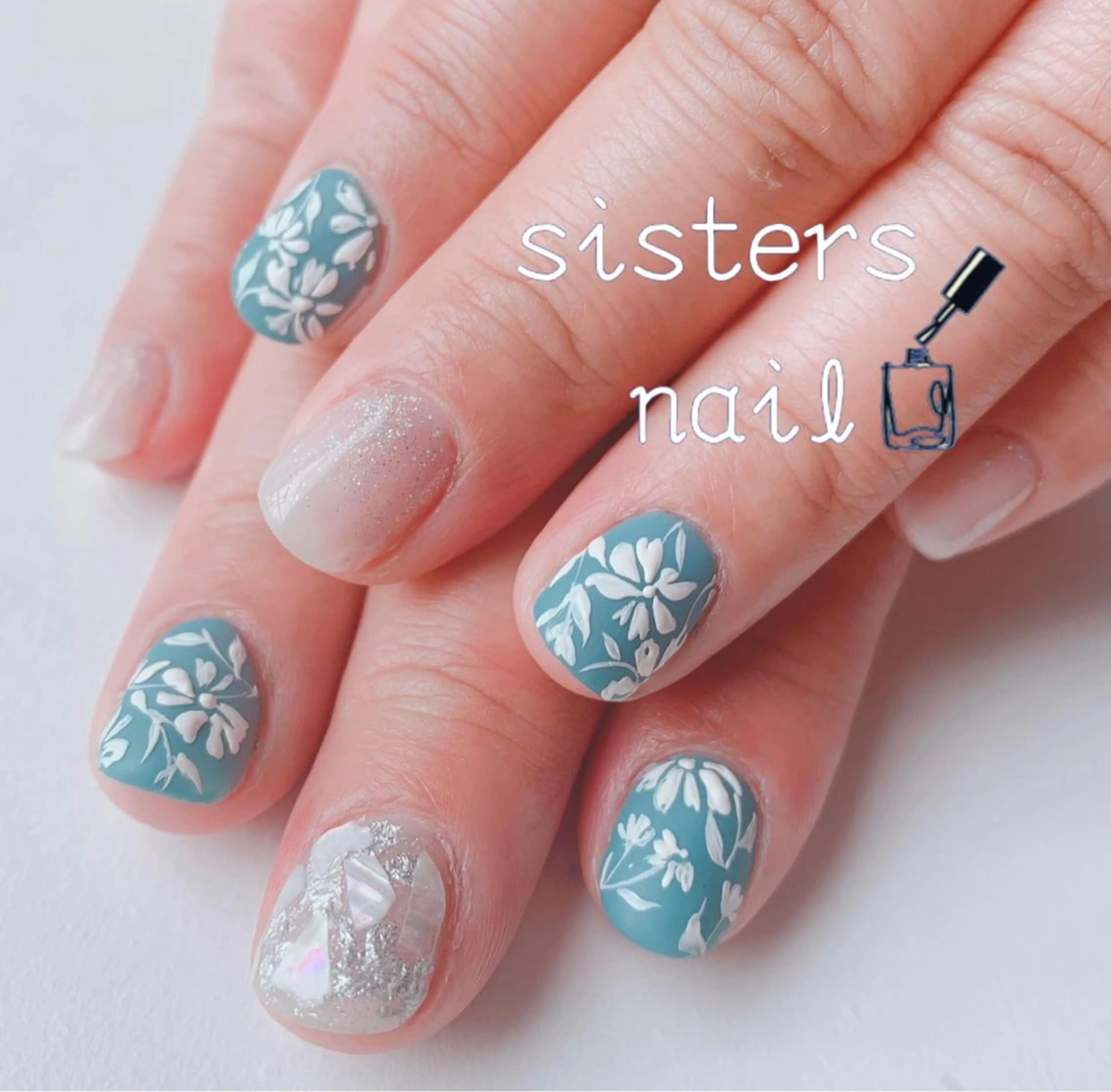 ネイル アートネイル フラワーネイル ニュアンスネイル 春ネイル sisters nail.fのネイルデザイン