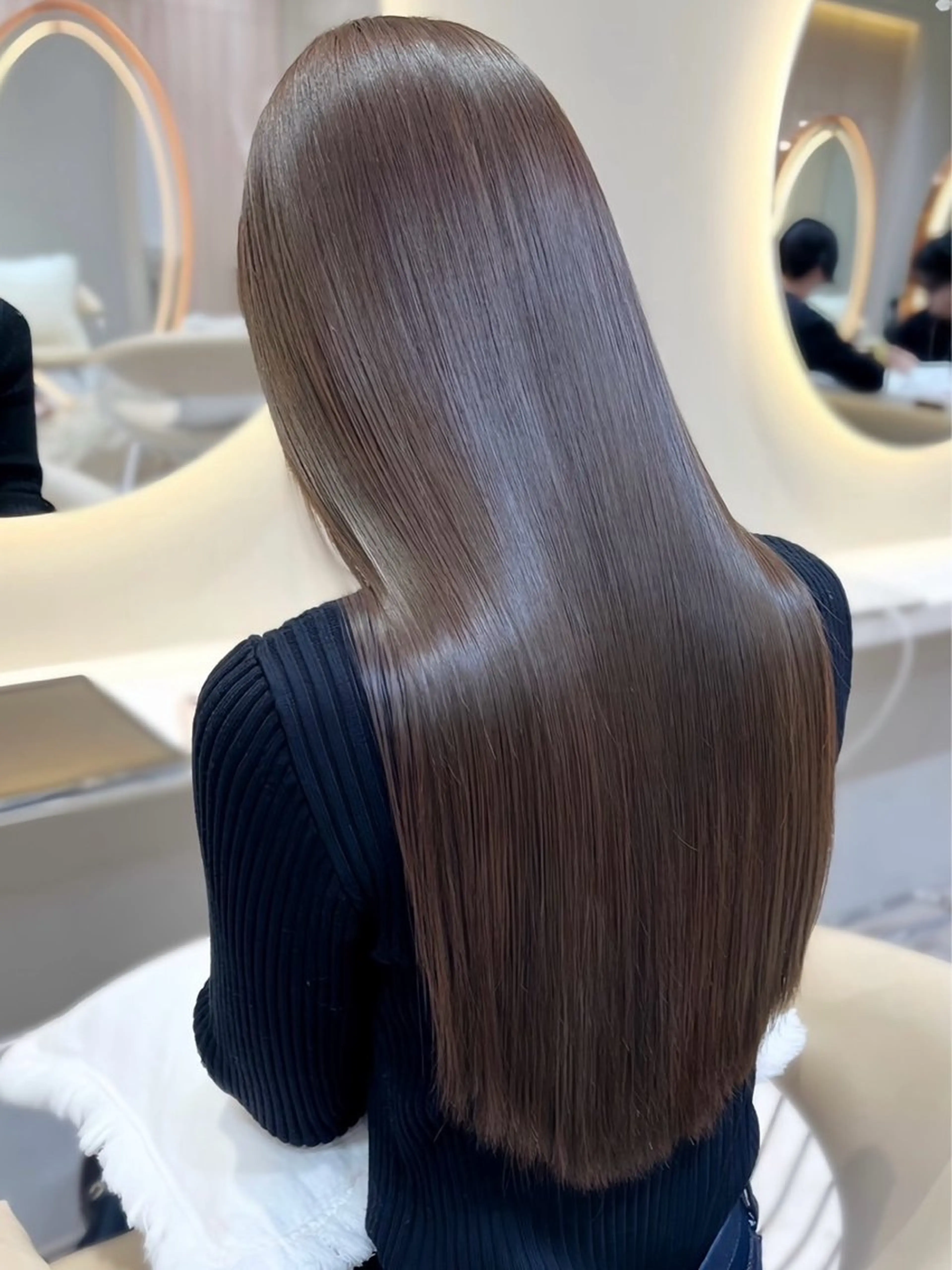 ロング 縮毛矯正 顔周り\エクステ\ 透明感カラー\まりんのヘアスタイル