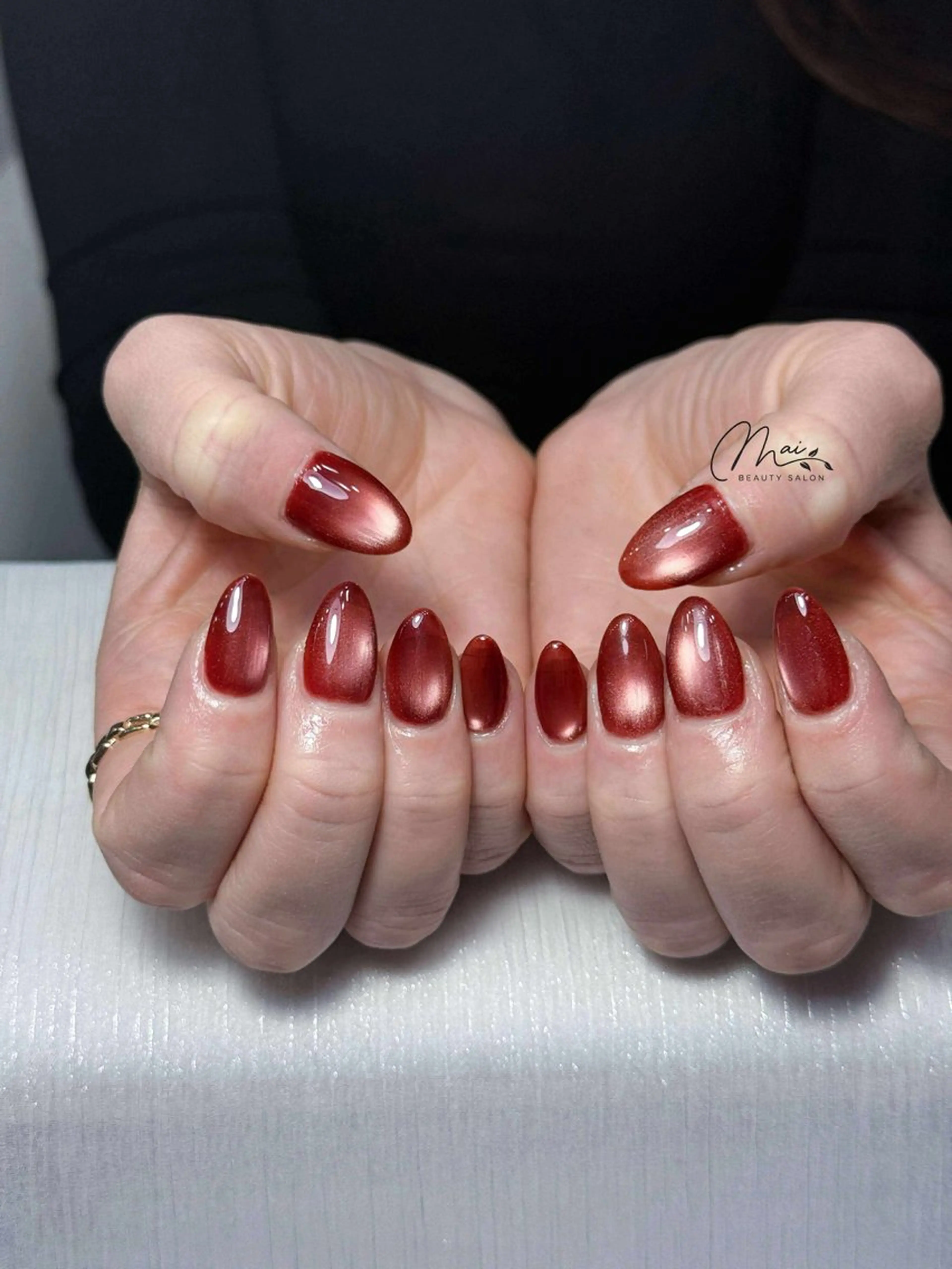 ネイル オーロラネイル 長さ出し フラッシュネイル フットネイル フレンチネイル ハンドネイル MaiBeauty Niのネイルデザイン