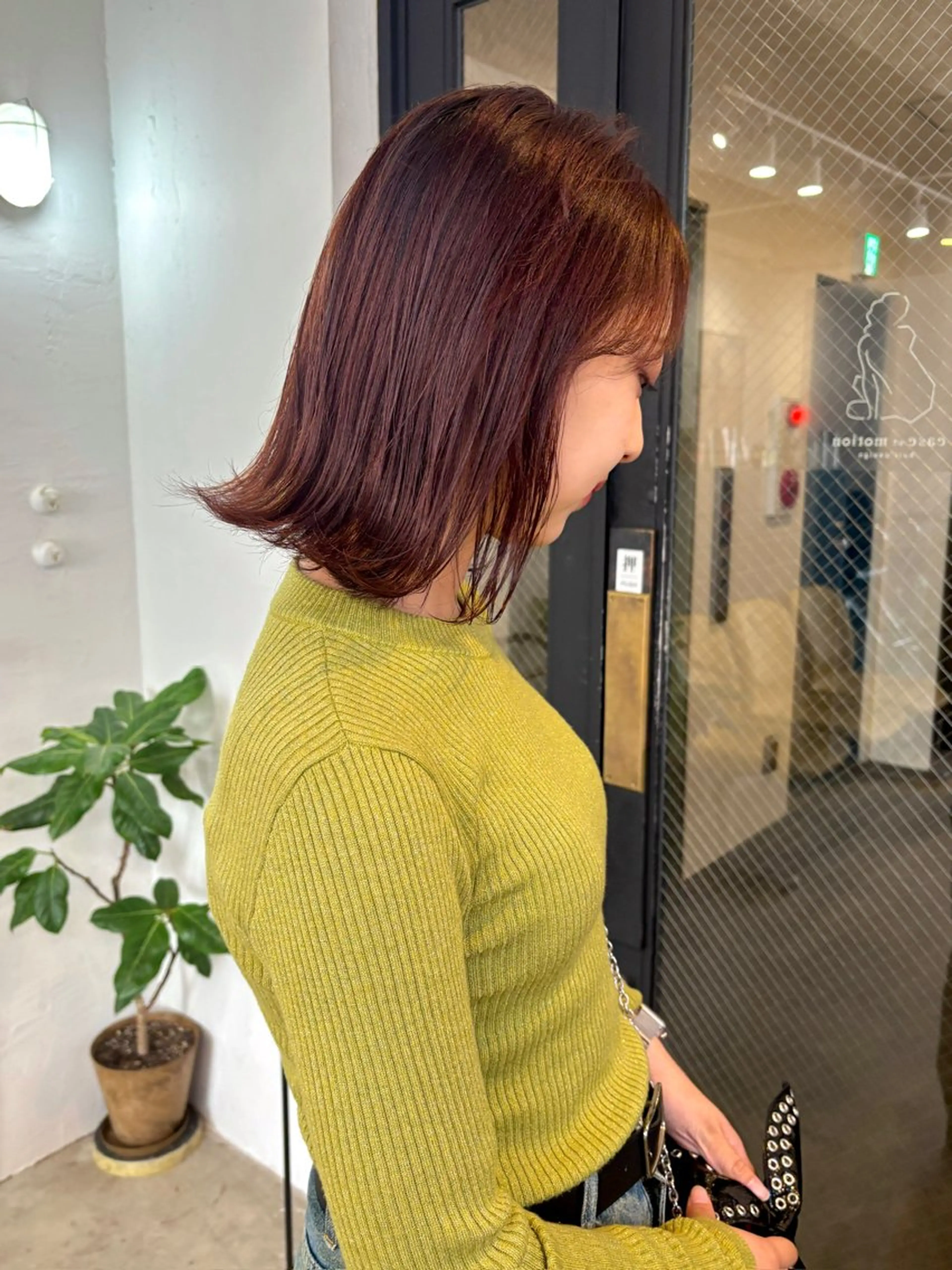 ミディアム カラー ブリーチ ブラウンカラー カシス 透明感カラー ラベンダーカラー 暖色カラー/天神/ ヘイマサクラのヘアスタイル