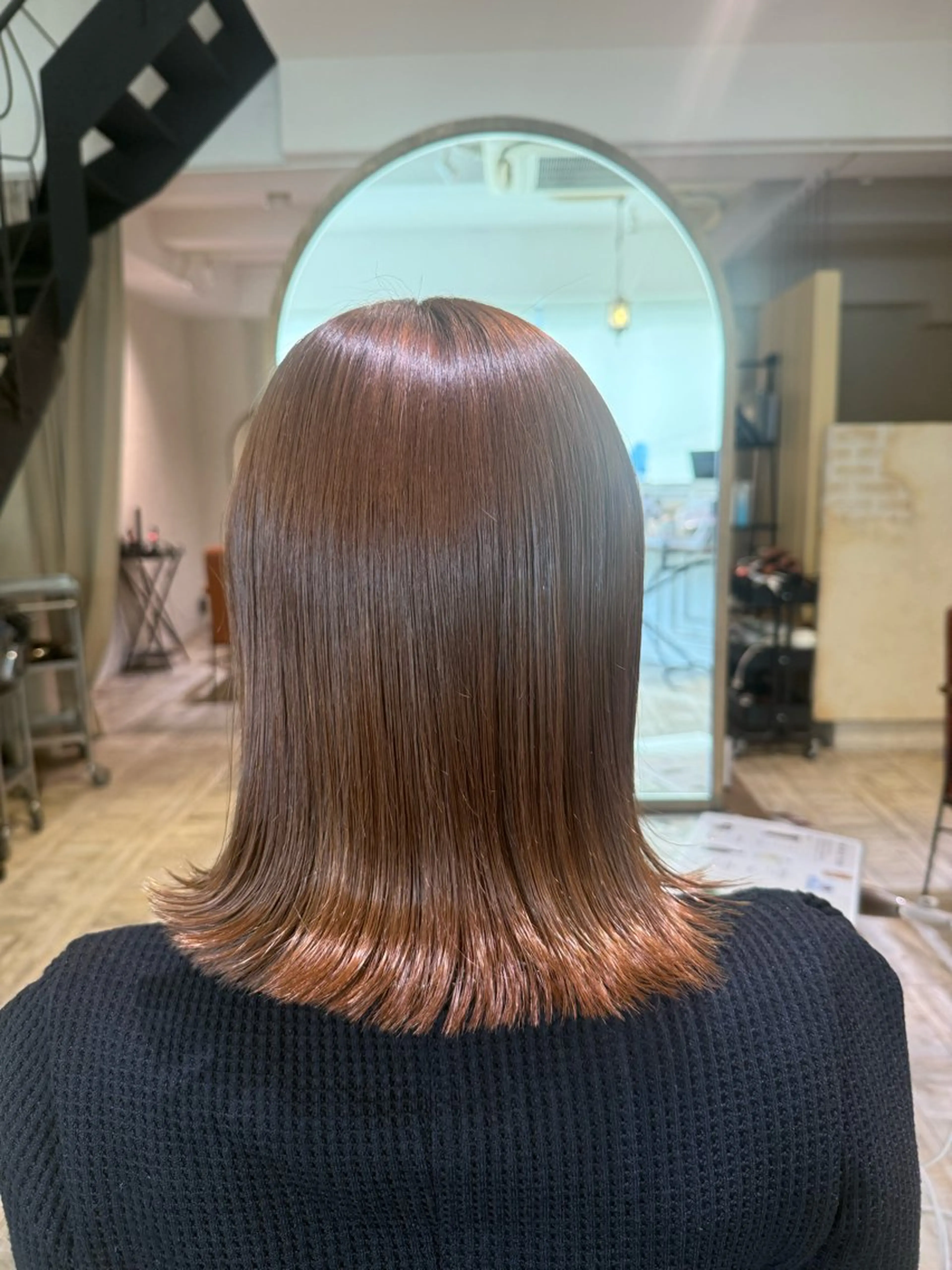 ミディアム カット ヘアカラー トリートメント 福田花音/スタイリ スト兼任アイリストのマツエク・マツパデザイン