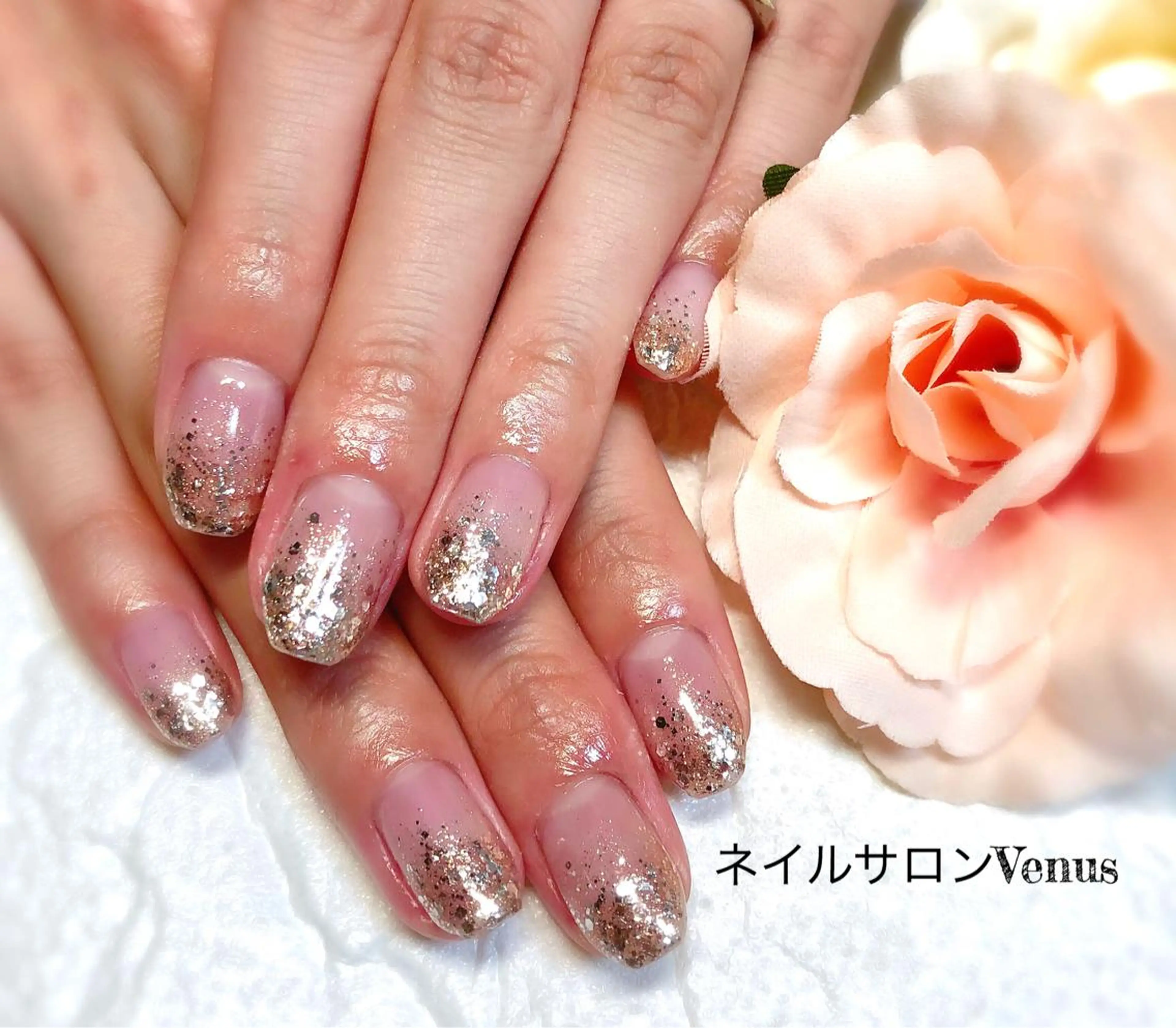 ネイル グラデーション ラメ(グリッター) ラメグラデーション ハンドネイル Nail salon Venusのネイルデザイン