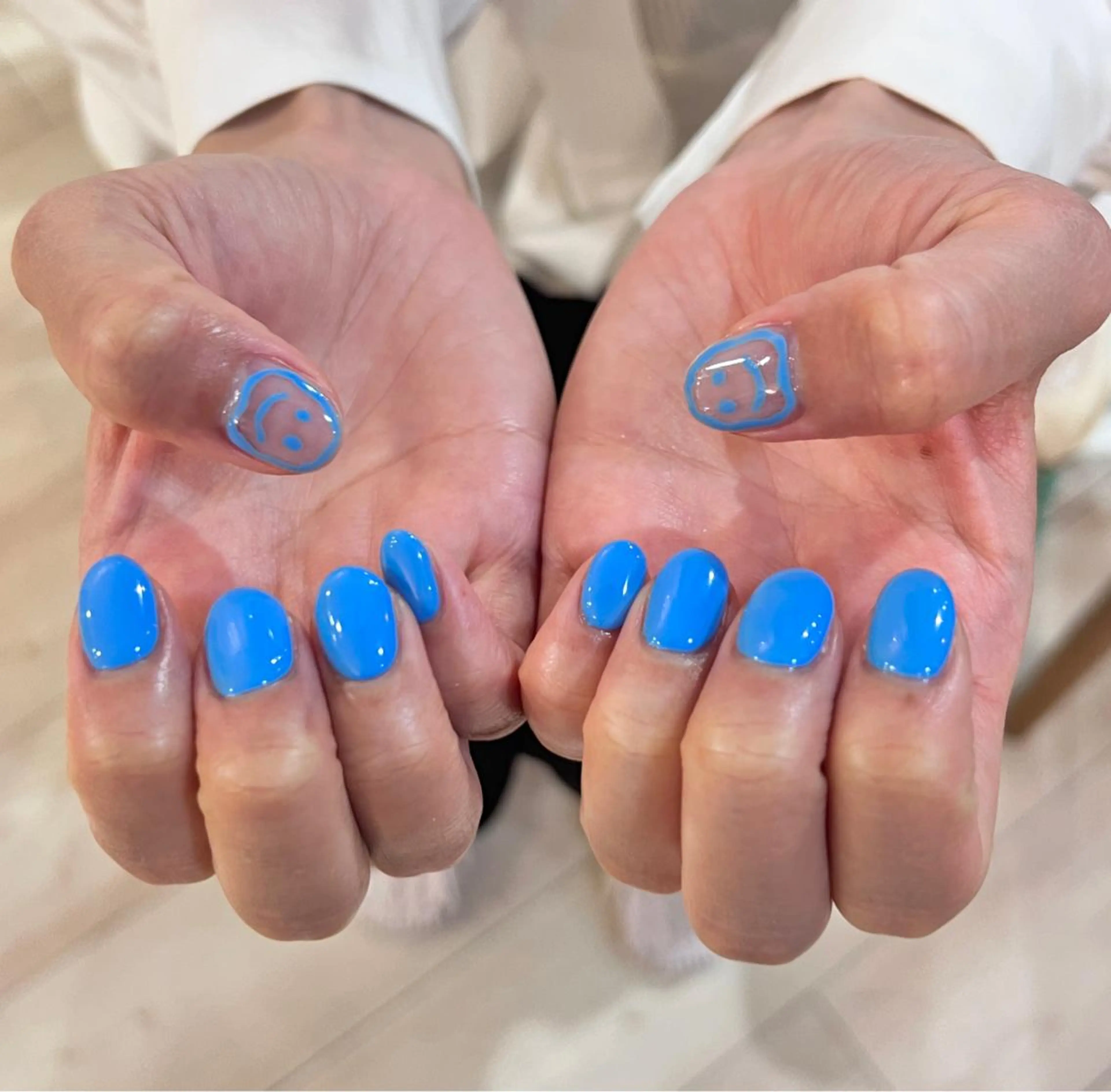 ネイル 持ち込み シンプルネイル いちじゅう あおいのネイルデザイン