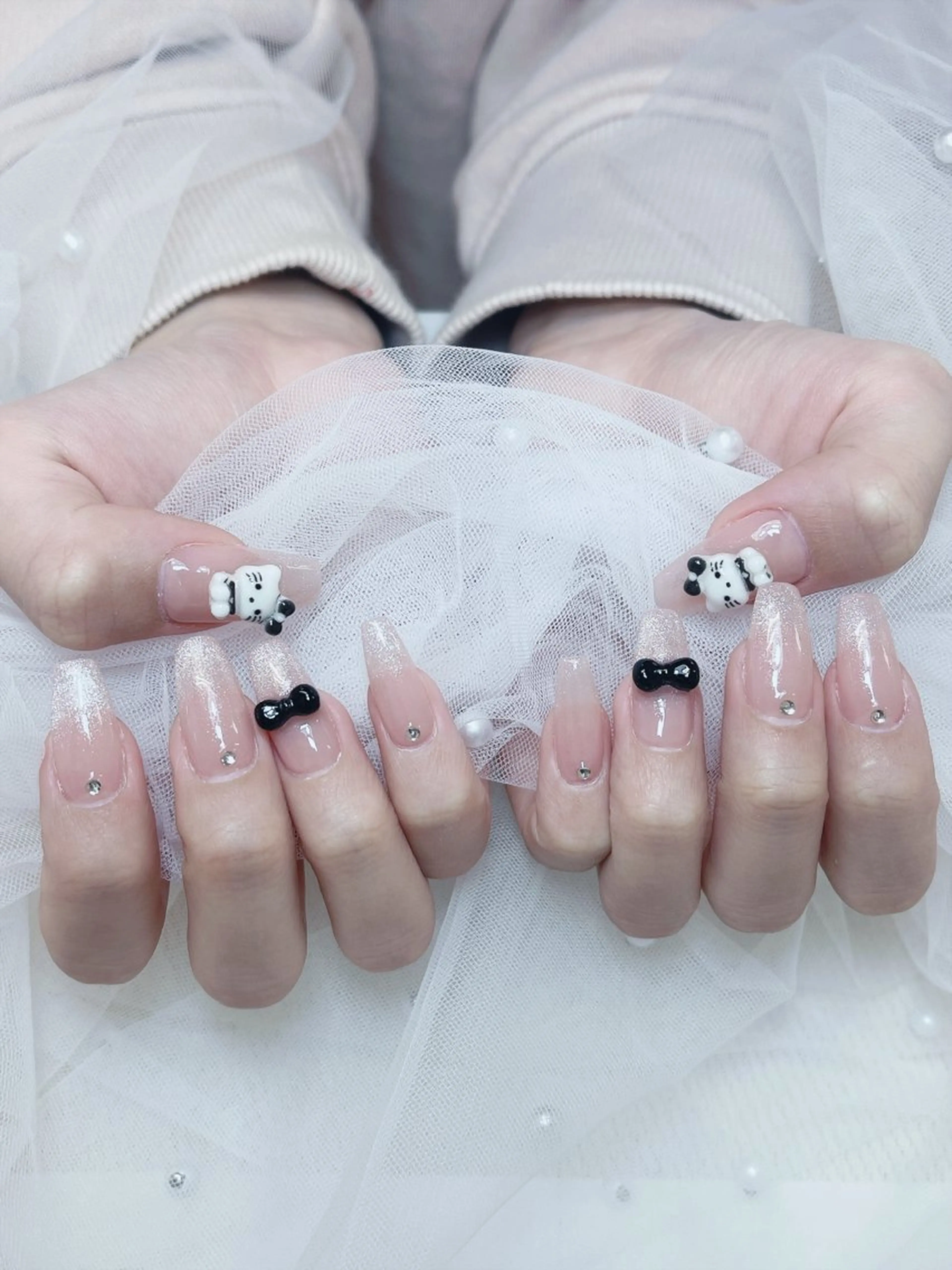 ネイル チークネイル 成人式 フレンチネイル グラデーション 氷ネイル・うるうるネイル ハンドネイル DUO MI所属・DUO   MI nail salonのネイルデザイン