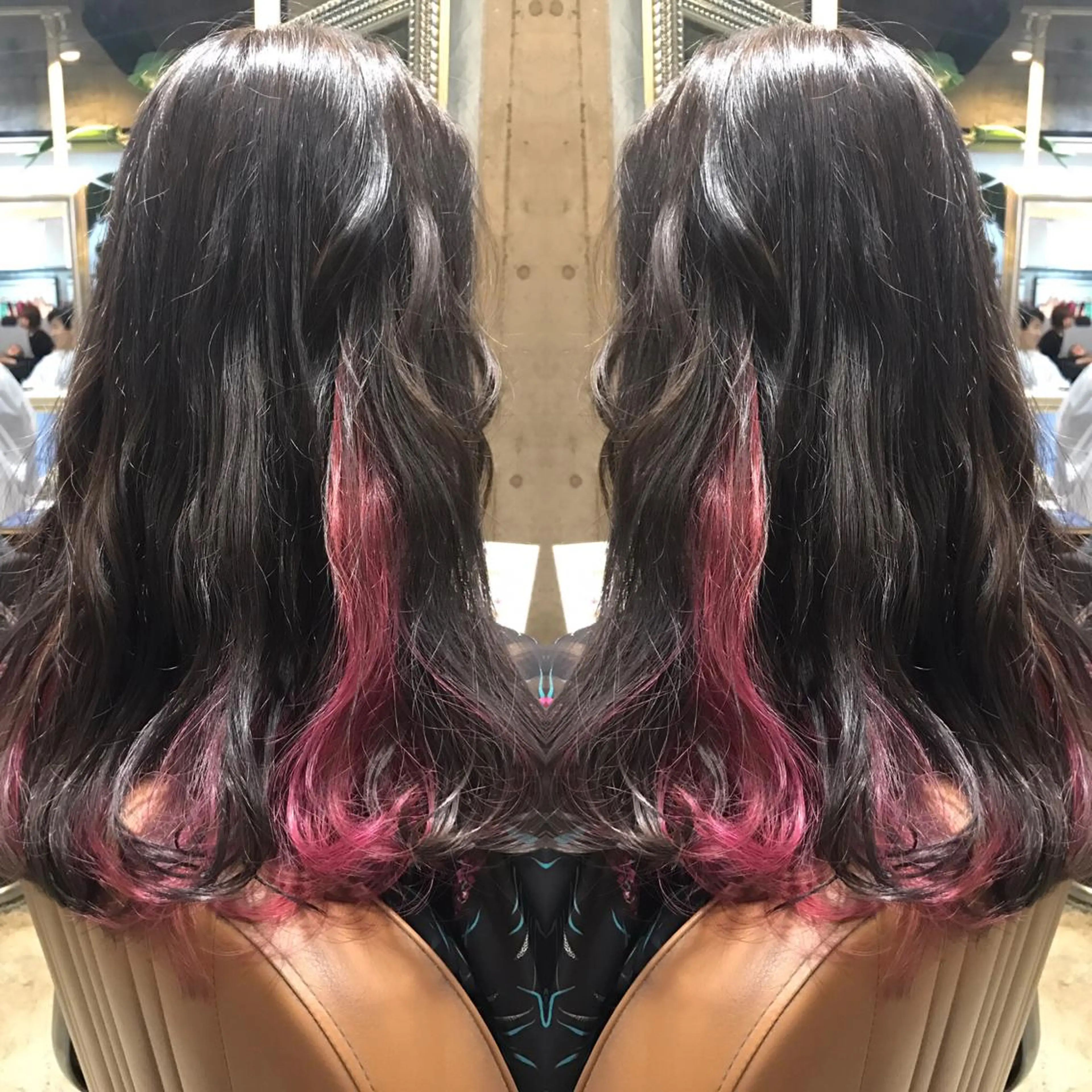 セミロング カラー パーマ ヘアアレンジ メンズ キッズ ネイル マツエク・マツパ メンズインナーカラー ダブルカラー インナーカラー サロンドミルク 原宿のヘアスタイル