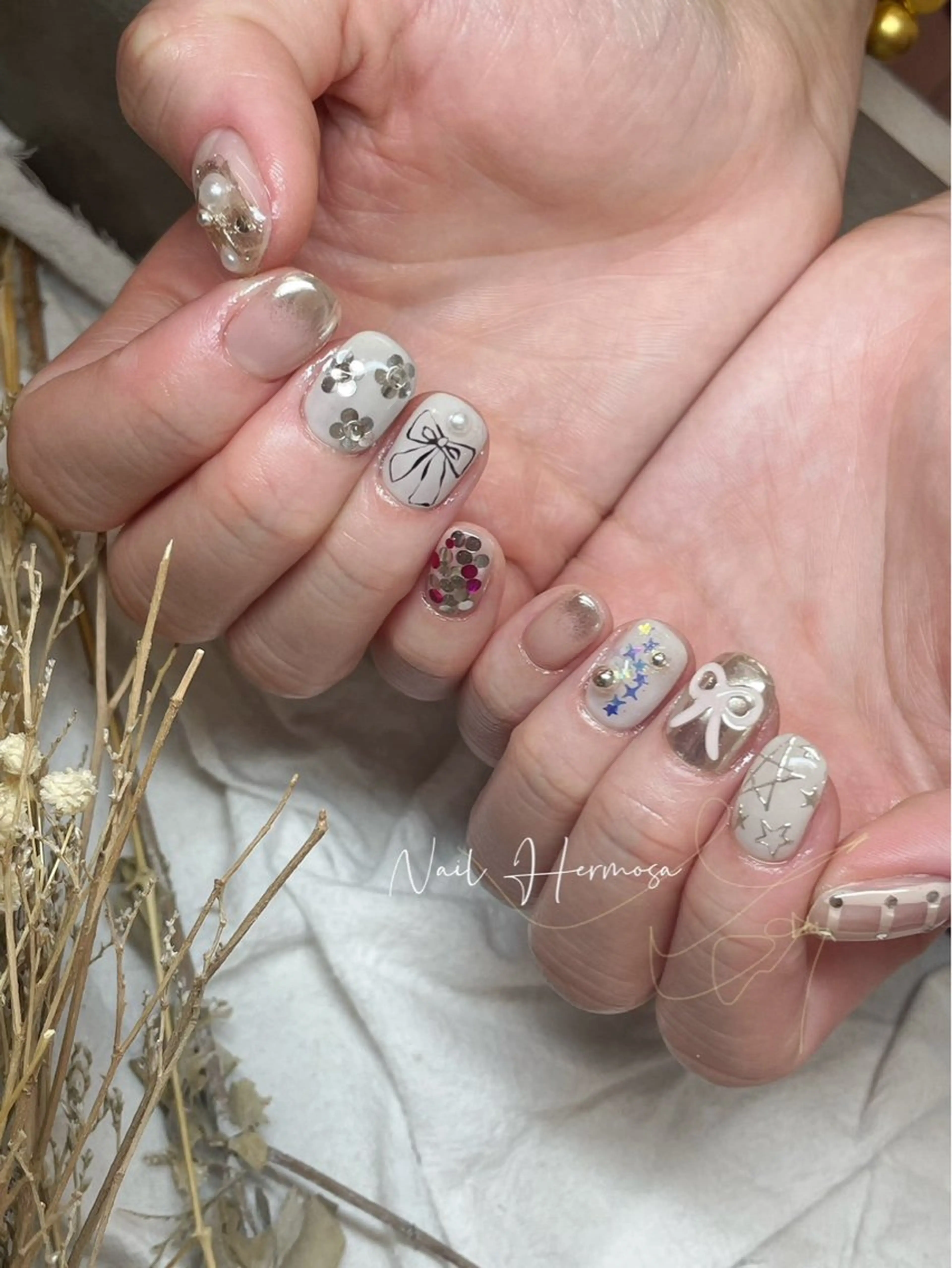 ネイル 長さ出し フラッシュネイル フットネイル ジェルネイル マグネットネイル ハンドネイル ネイル エルモサのネイルデザイン