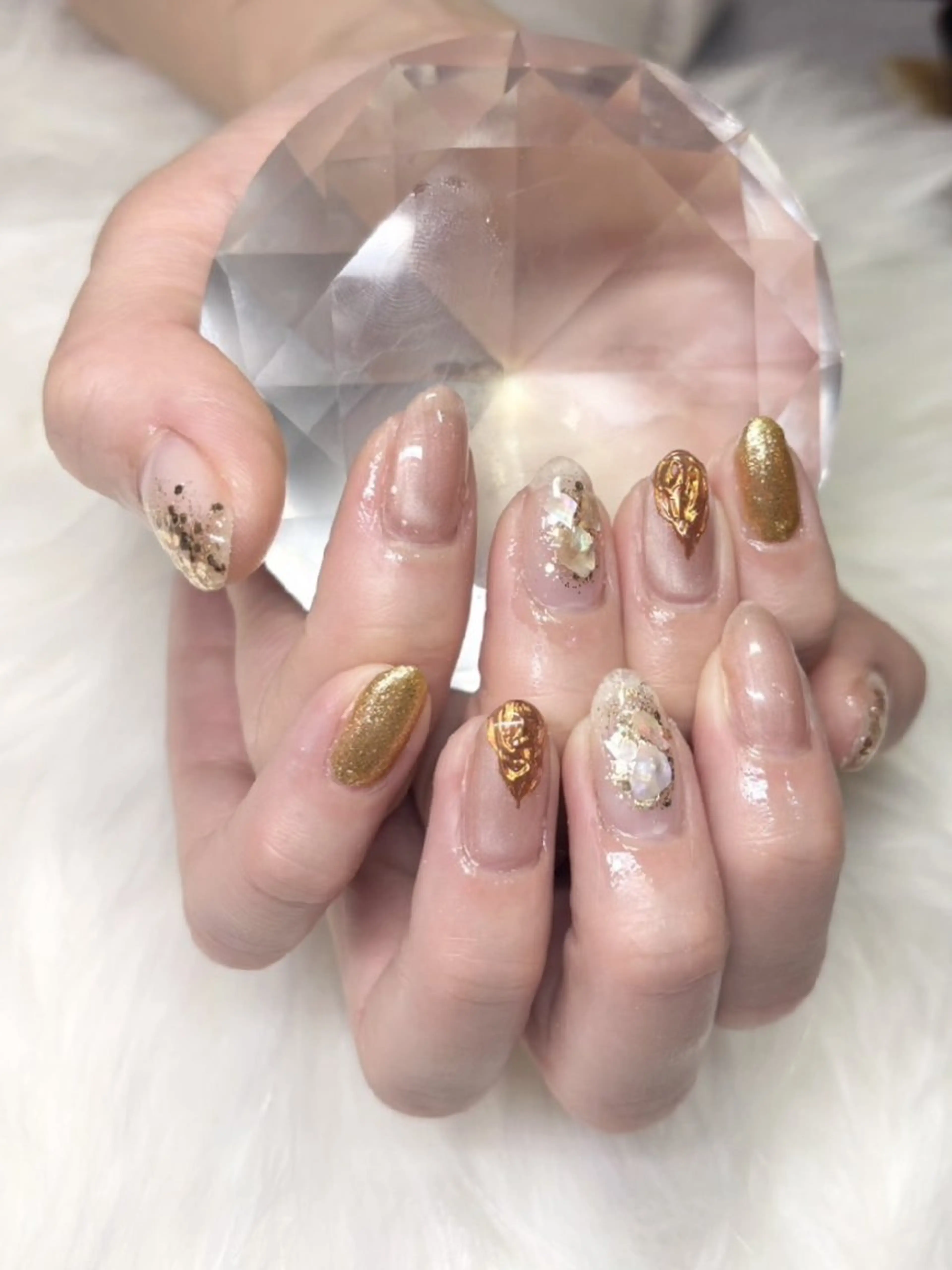 ネイル ニュアンスネイル ハンドネイル 栄祝 百花のネイルデザイン