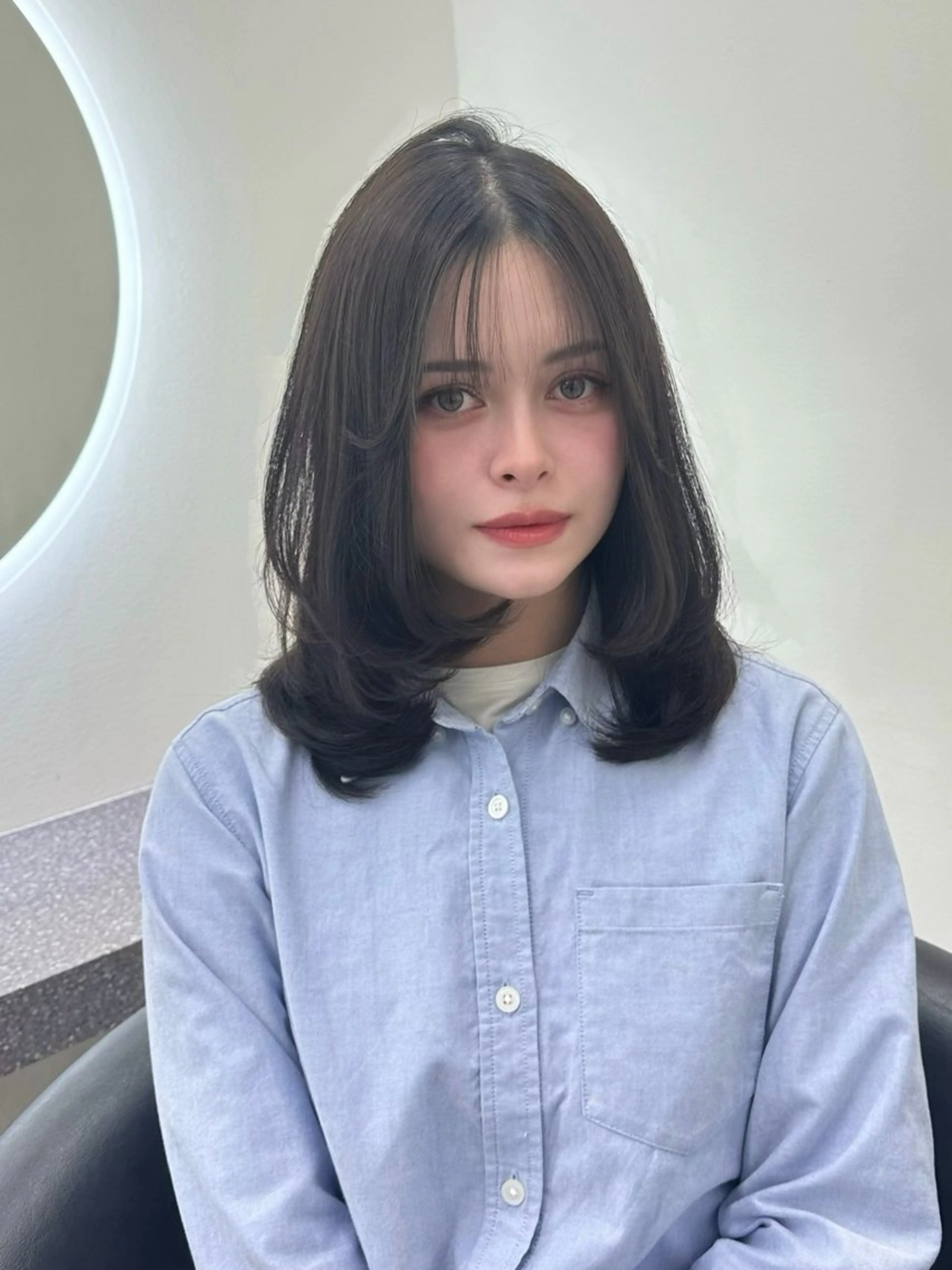 ミディアム 髪質改善 韓国風ヘア トリートメント カット トリートメント 韓国ヘア/透明感カラ ー/梅田/ayanoのヘアスタイル