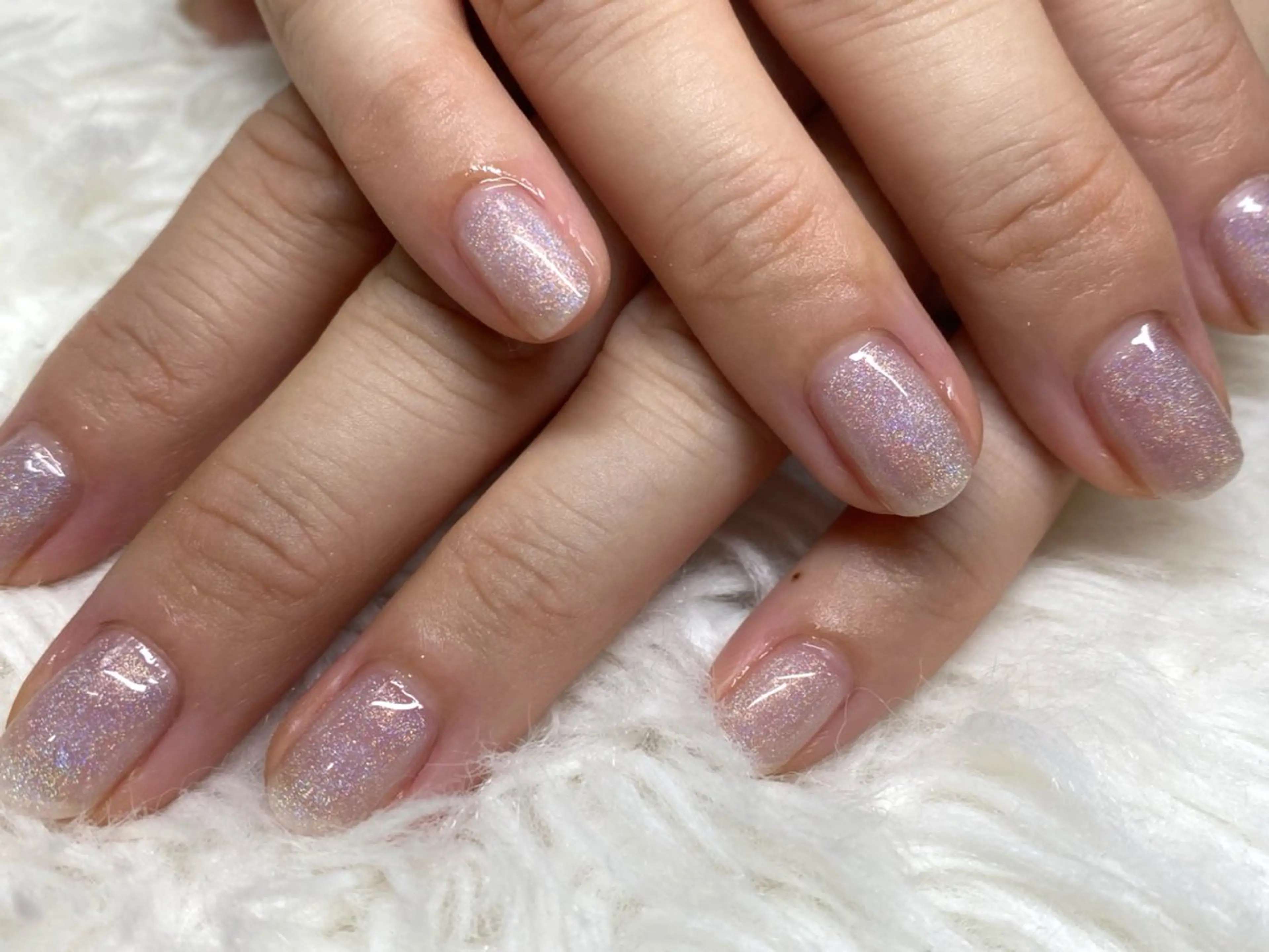 ネイル オーロラネイル ラメ(グリッター) ワンカラーネイル ViMORE あやのネイルデザイン