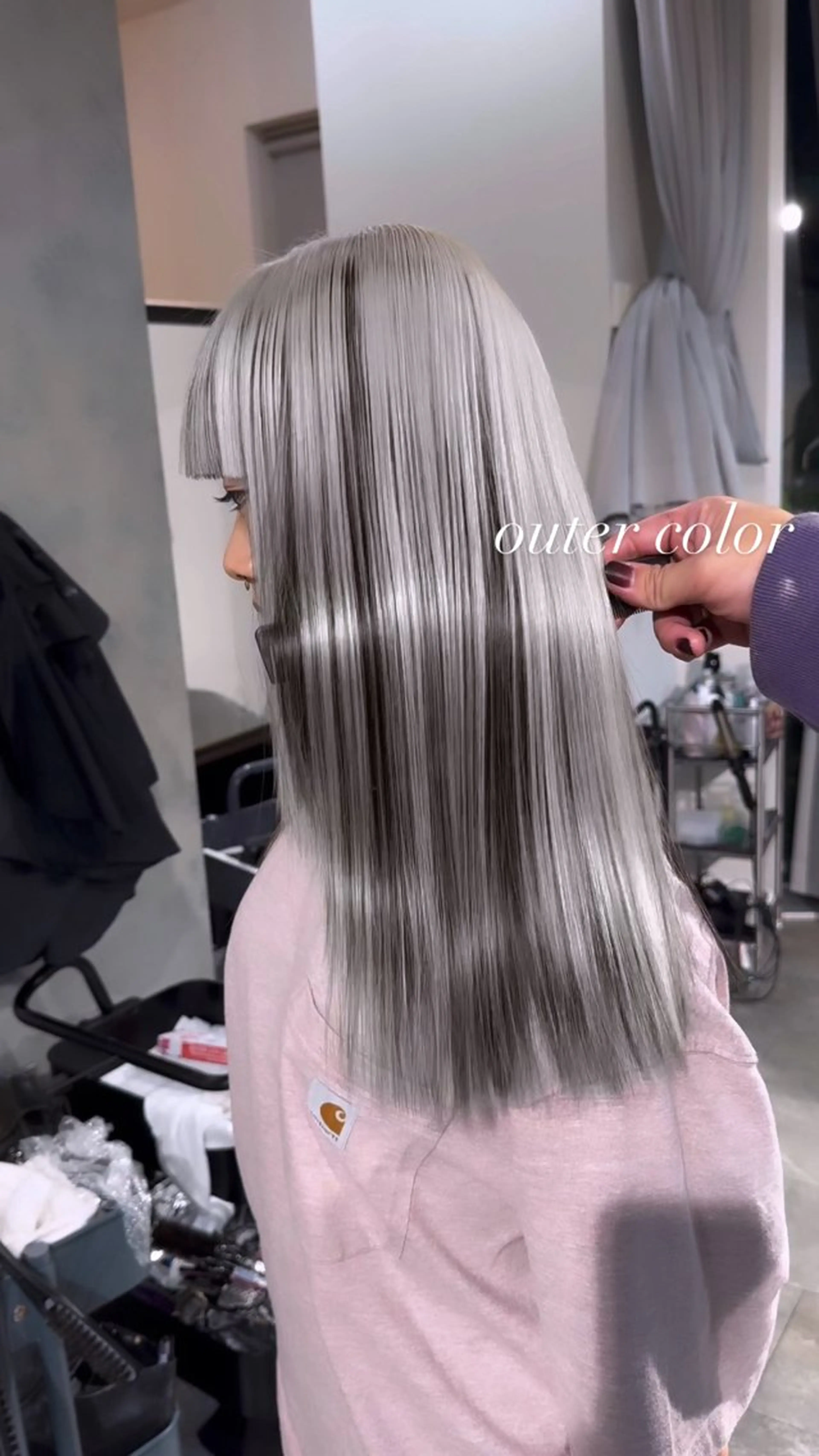 ロング カラー カット ヘアカラー トリートメント ヘアセット 💜ハイトーン💛 マジカルかいちゃんのヘアスタイル