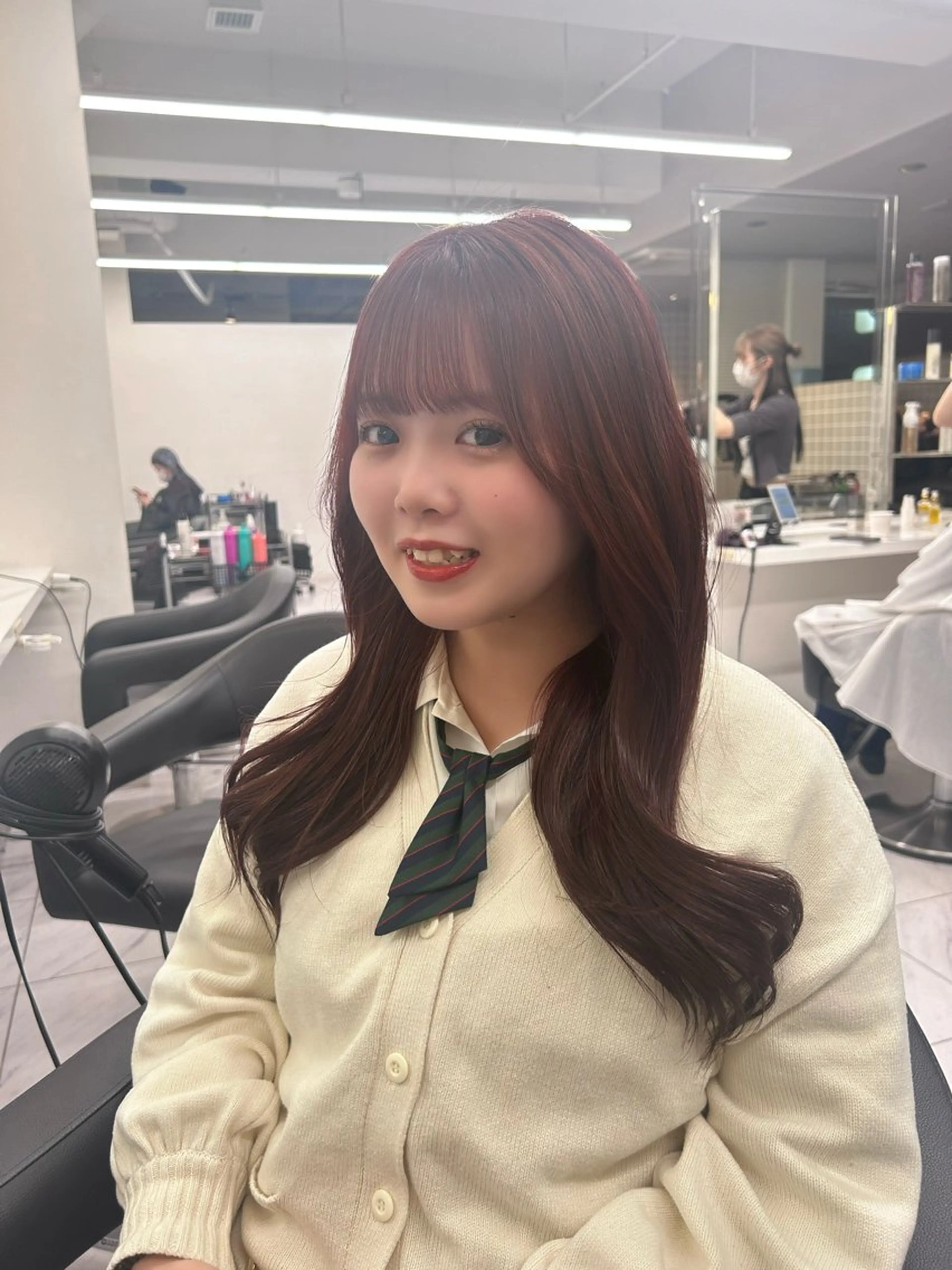 ロング カラー パーマ ヘアアレンジ メンズ ヘアカラー トリートメント ヘアセット ブリーチなしカラー/ ブラウン/レイヤーのヘアスタイル