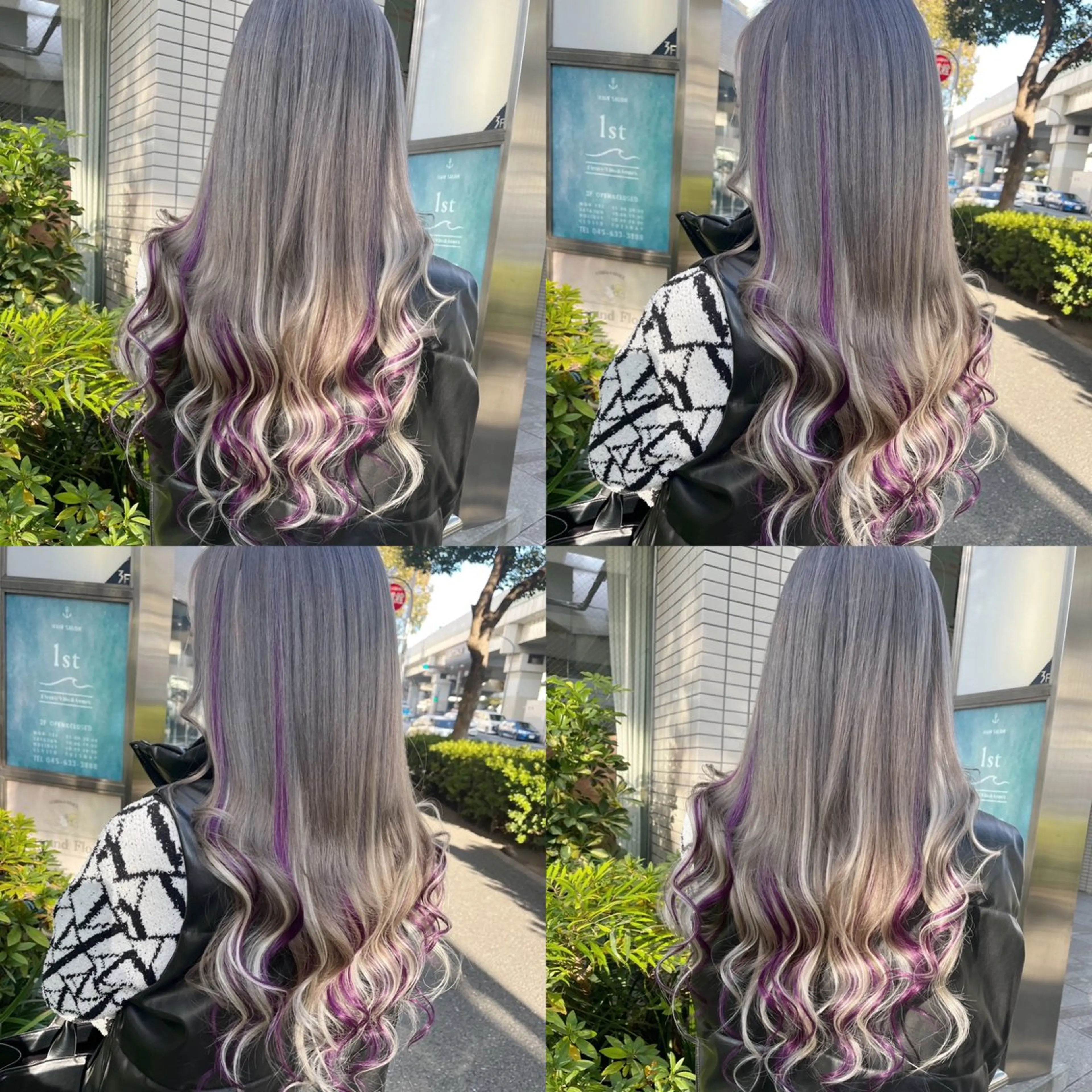 ロング カラー ダブルカラー ハイトーンカラー エクステ ロング ヘアカラー エクステ モモカ/ハイトーン /バレイヤージュのヘアスタイル