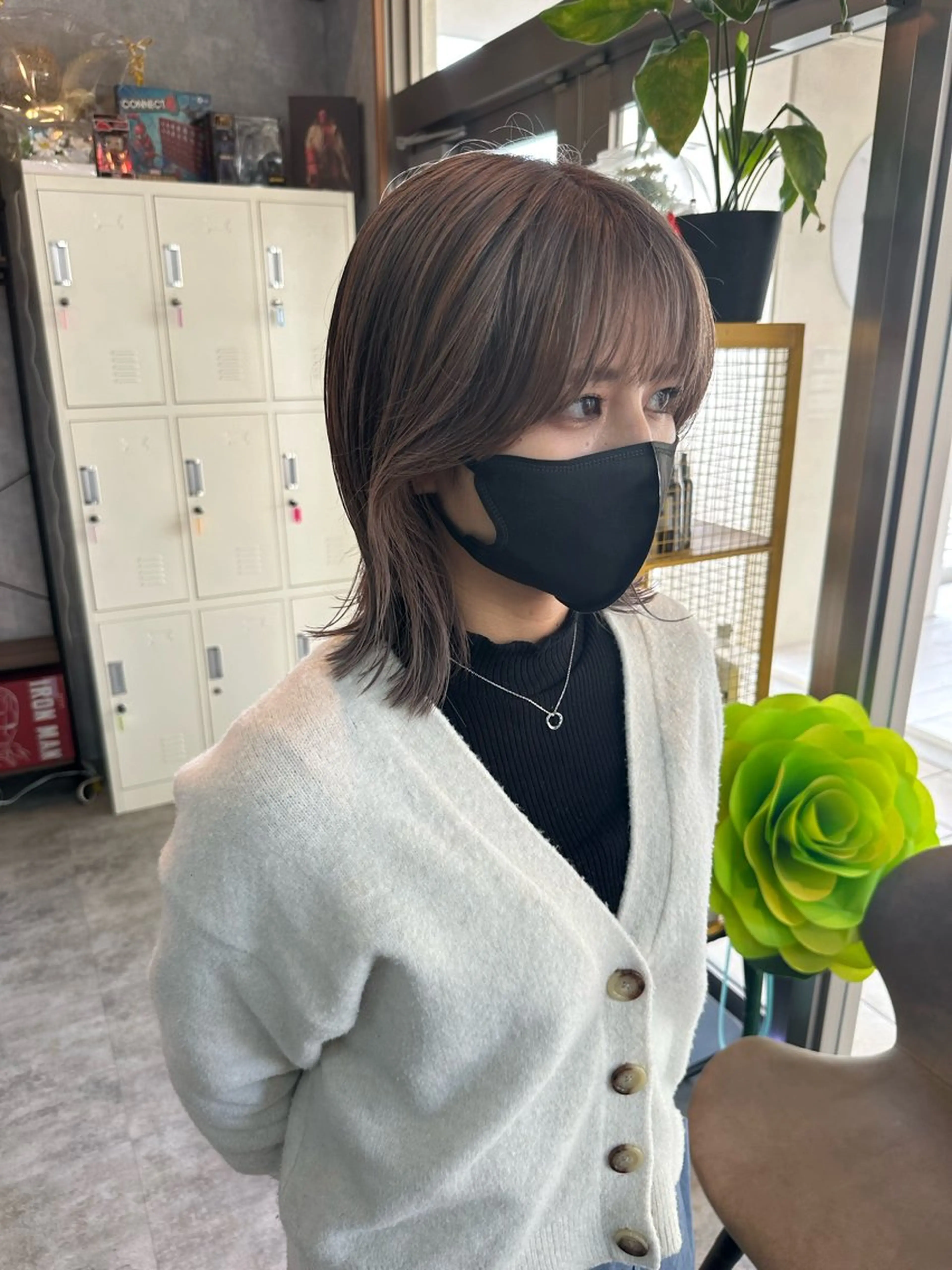 ミディアム 切りっぱなしボブ ショートボブ ボブ くびれヘア ハイライト カット ヘアカラー トリートメント C’LD hair  produce /シールドヘア所属・モテ髪/ボブ/ショー ト/アダチフウトのヘアスタイル