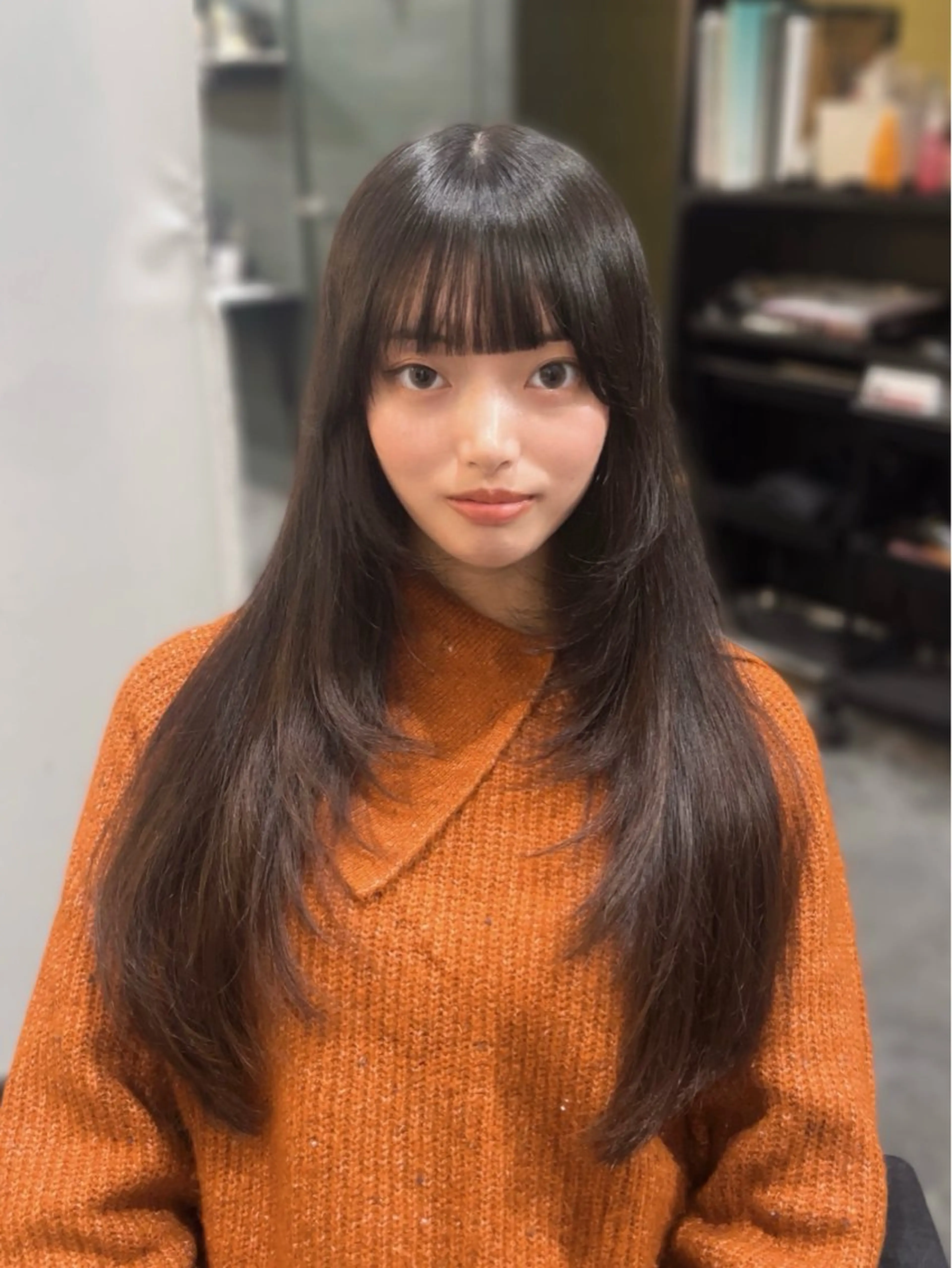 ロング レイヤーカット marshu所属・ワンホンへア/ 大阪/nanaのヘアスタイル