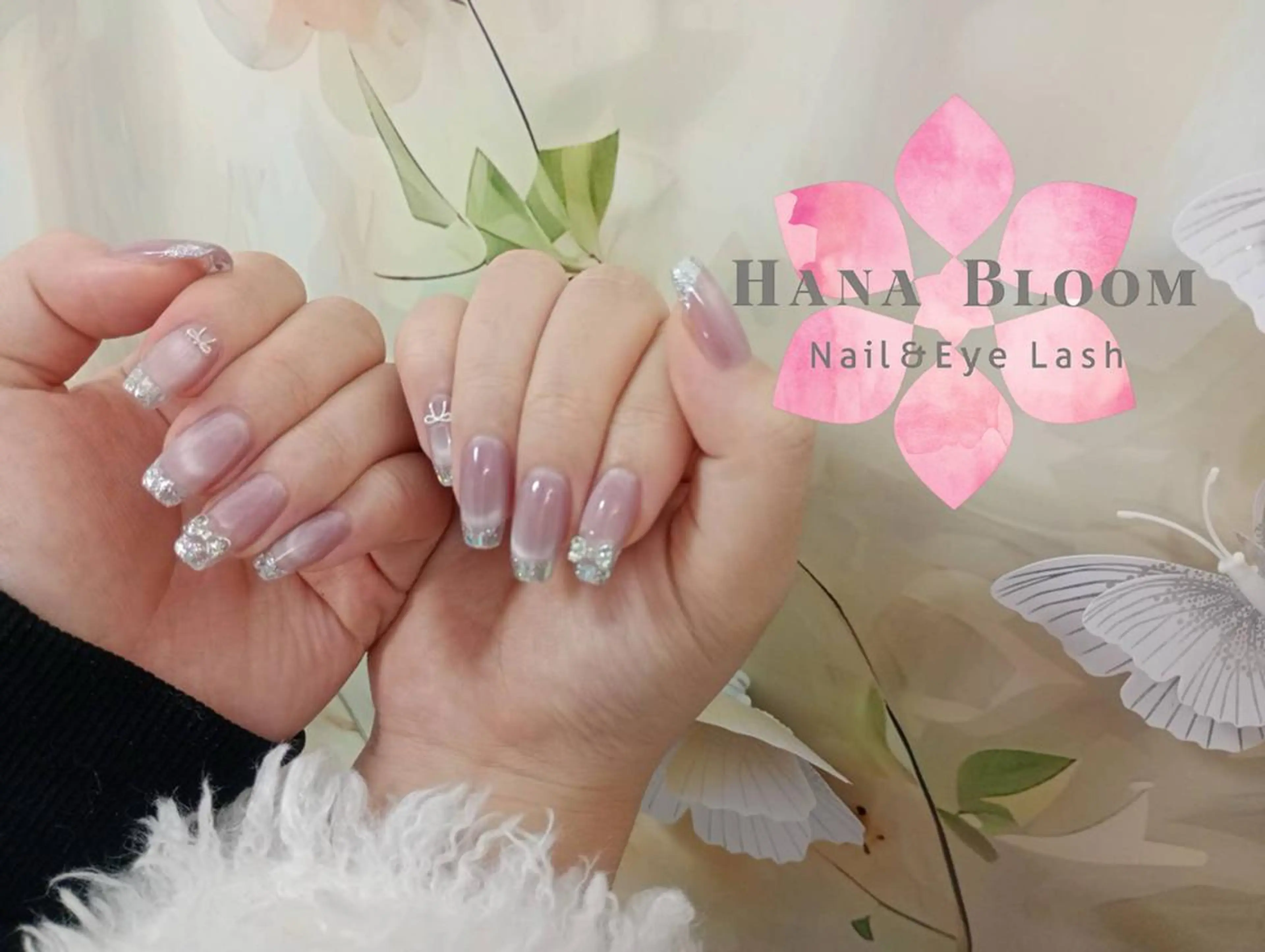 ネイル 長さ出し フレンチネイル ジェルネイル マグネットネイル 持ち込み ハンドネイル ハンドケア Hana Bloom Nail 渋谷道玄坂のネイルデザイン