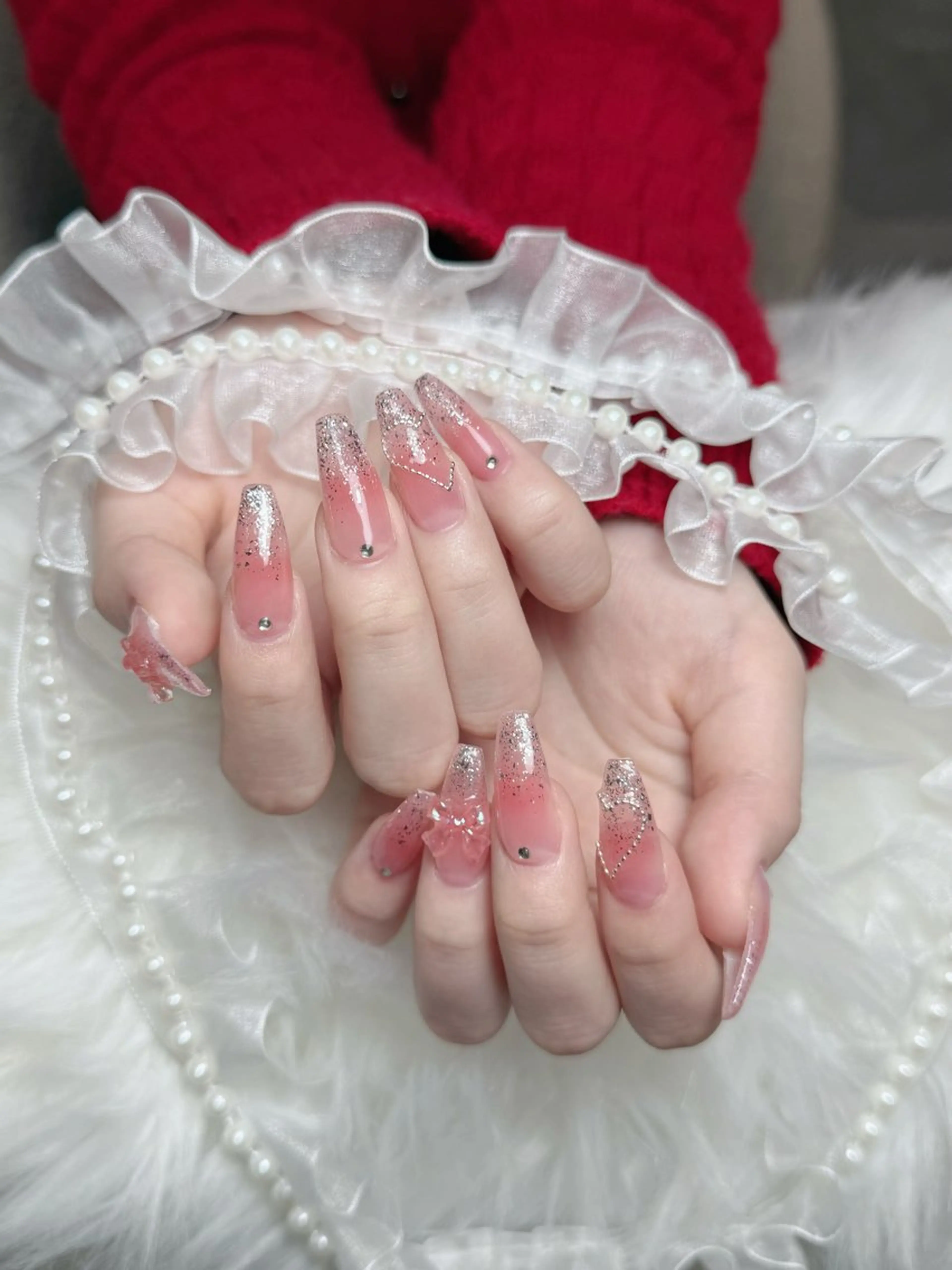 ネイル フレンチネイル ジェルネイル キラキラネイル 韓国ネイル マグネットネイル Julli NailStudioのネイルデザイン