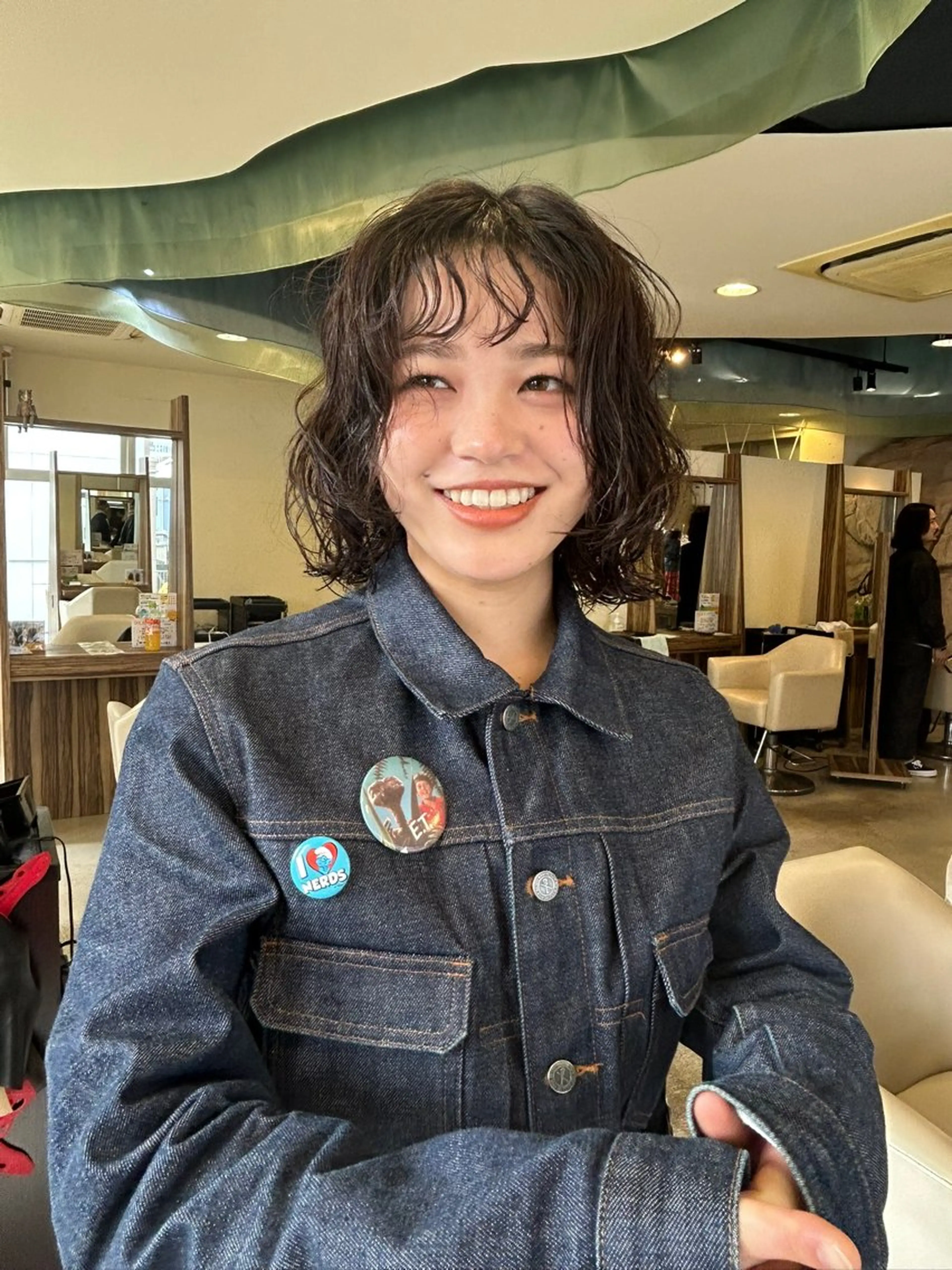 ミディアム カット パーマ 堀田 柊のヘアスタイル