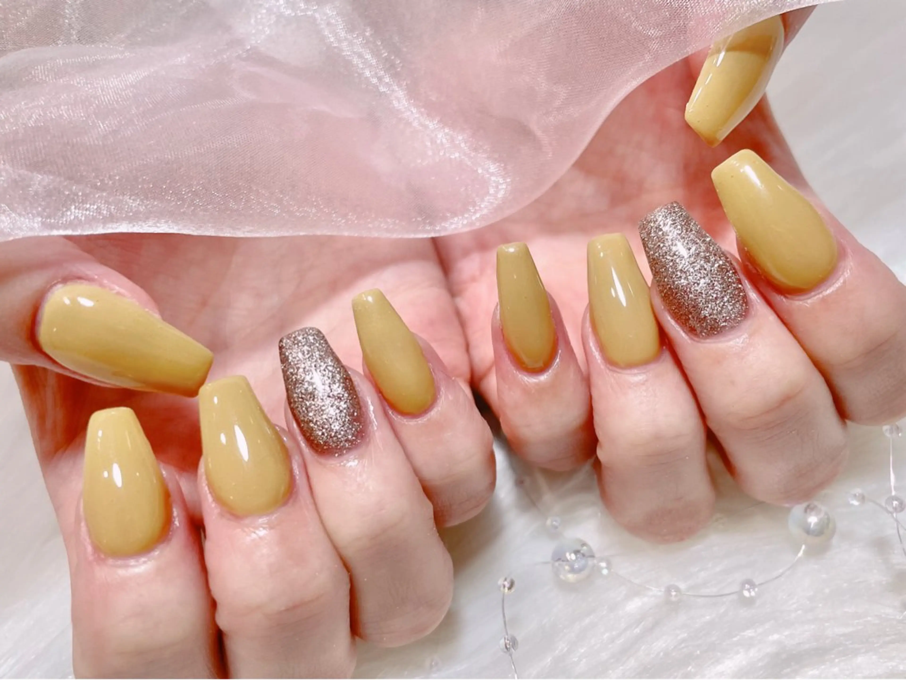 ネイル ジェルネイル パラジェル ハンドネイル ゆりか ジョアアンジェ福島のネイルデザイン