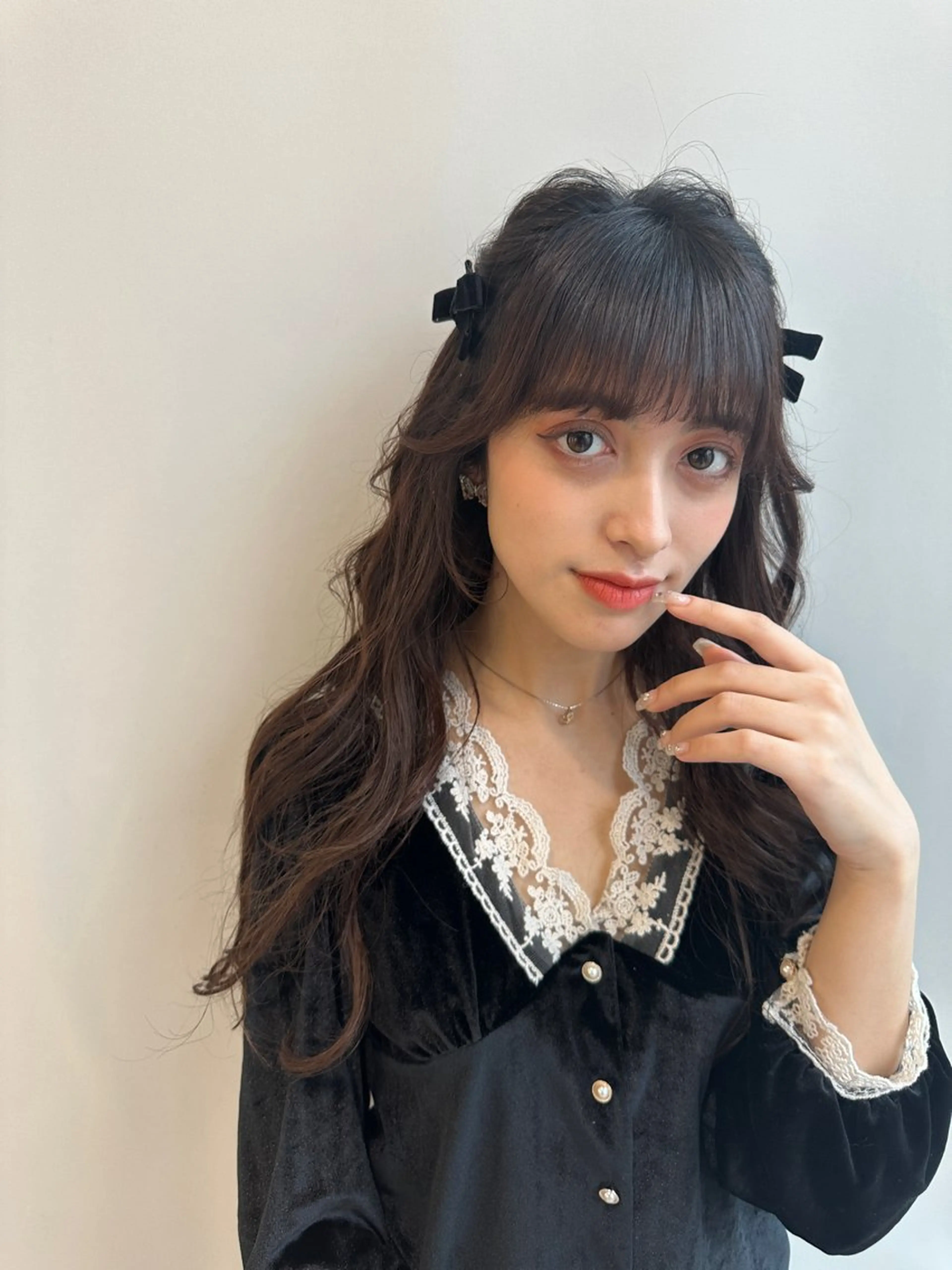 ロング ヘアアレンジ 松浦ゆずき 韓国/ 診断/ダウンパーマのヘアスタイル