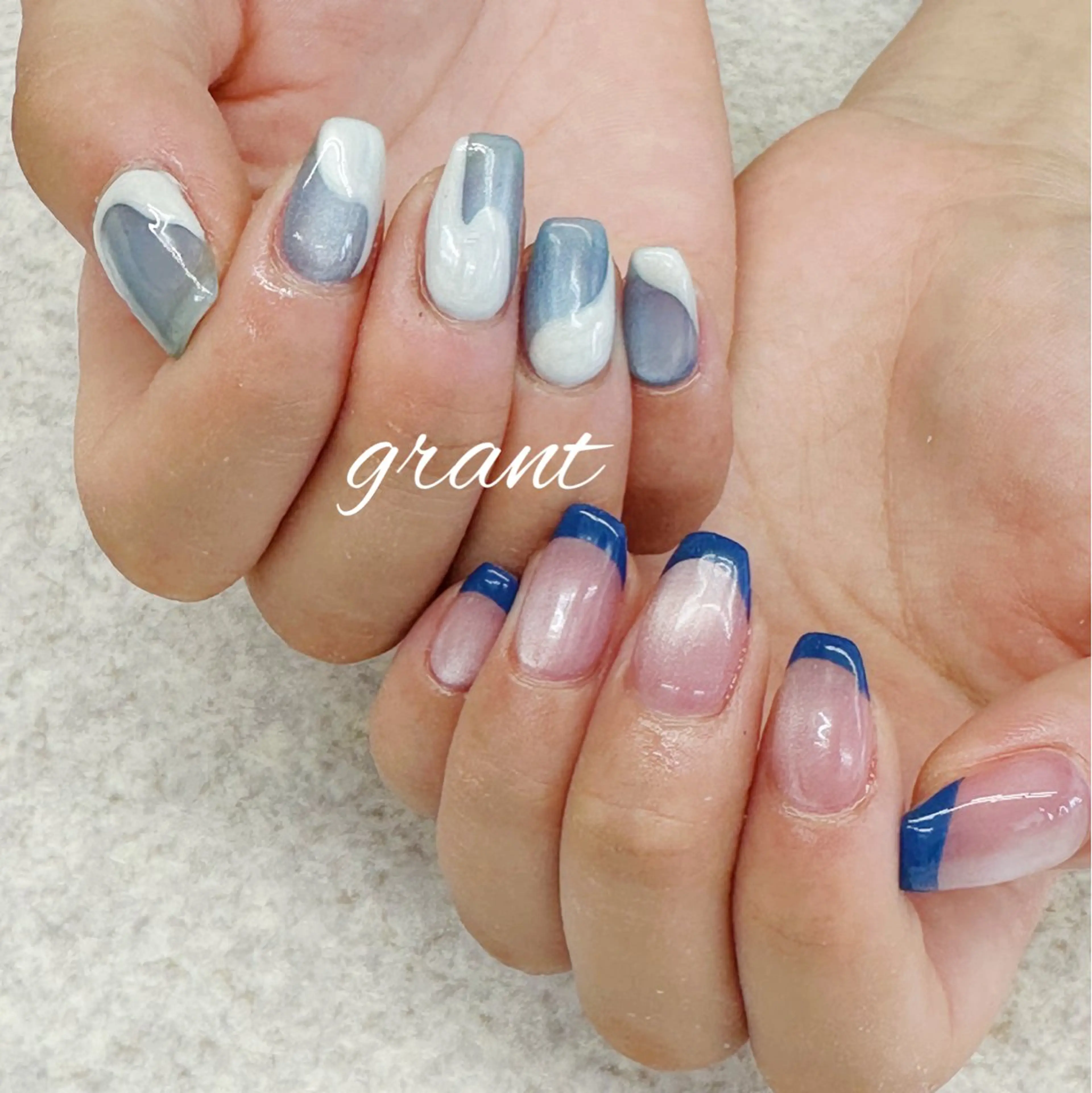 ネイル フレンチネイル マグネットネイル ハンドネイル nail salon grant所属・nailsalon grantのネイルデザイン