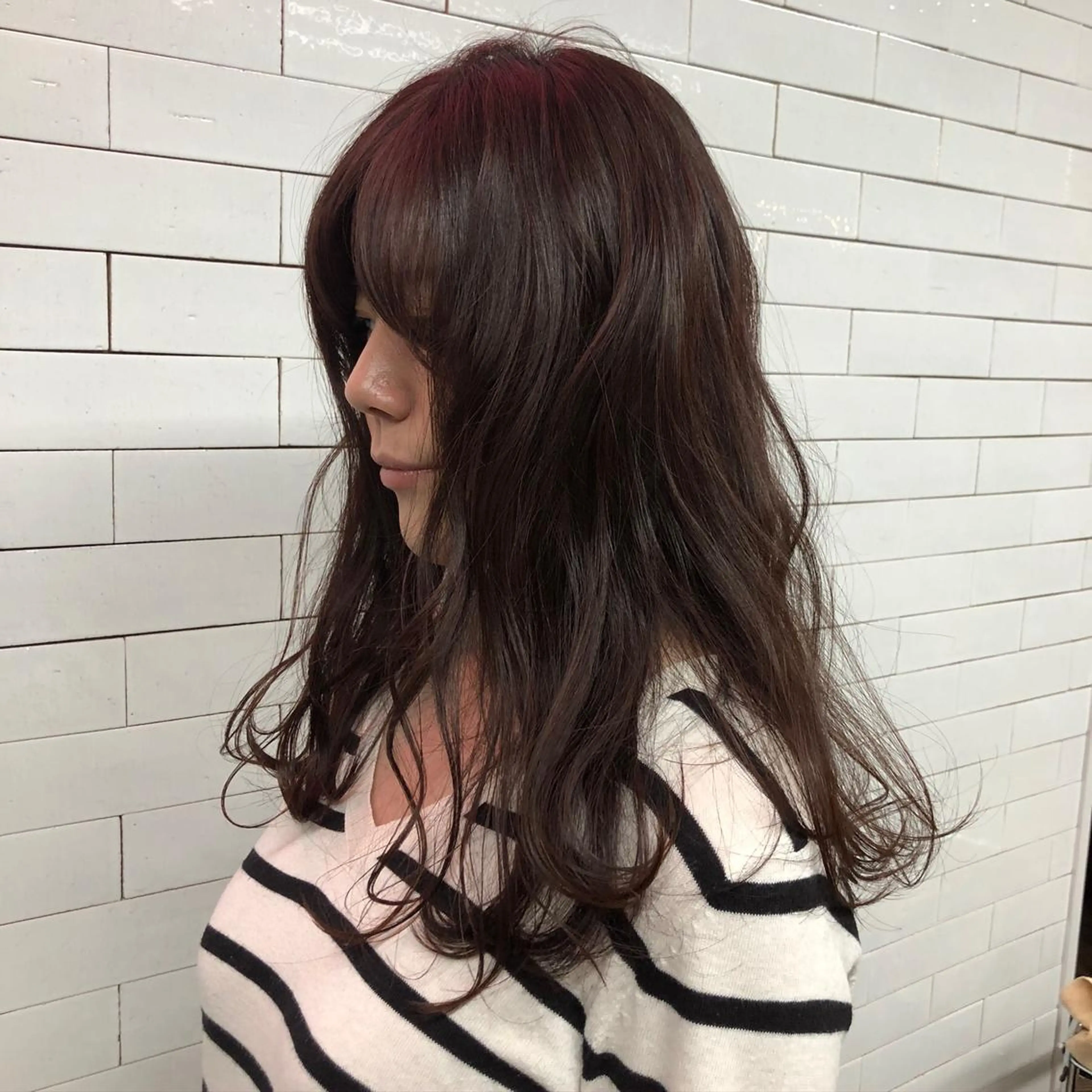 ロング カラー やすだ しおりのヘアスタイル