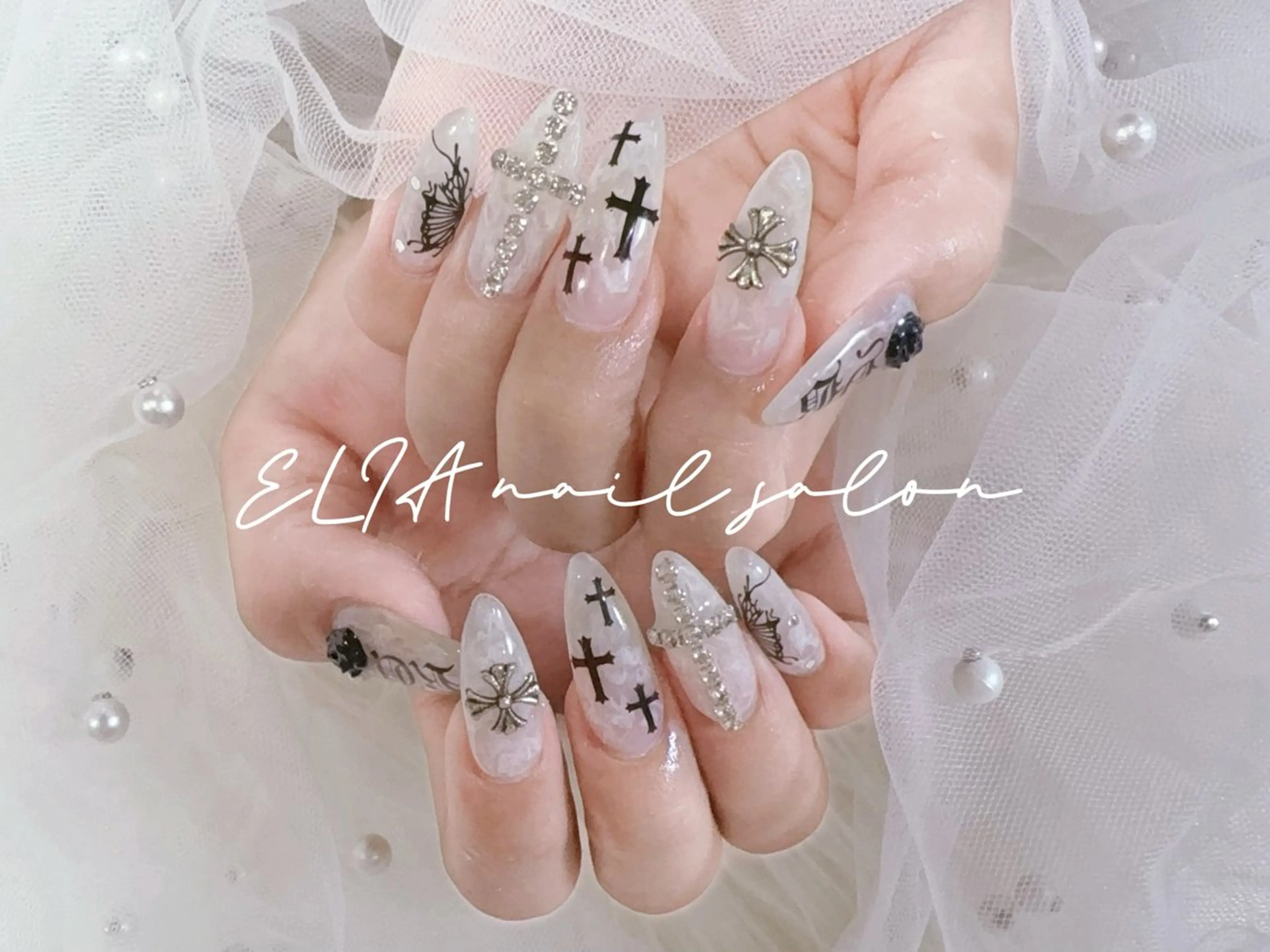 ネイル チークネイル 長さ出し グラデーション ラメ(グリッター) ラメグラデーション cici nailのネイルデザイン