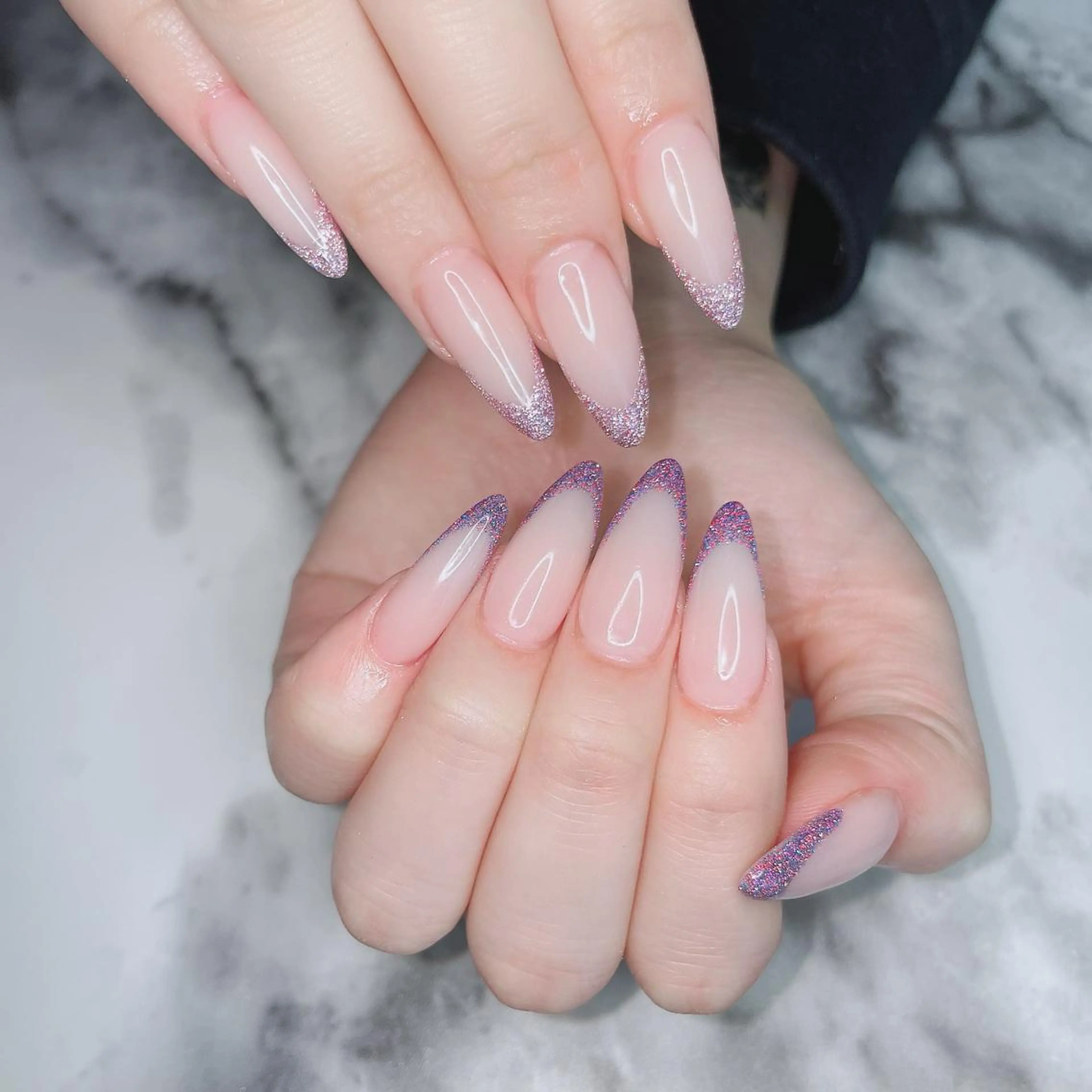 ネイル フラッシュネイル フレンチネイル ハンドネイル salon de belnetta所属・kayo 💅のネイルデザイン