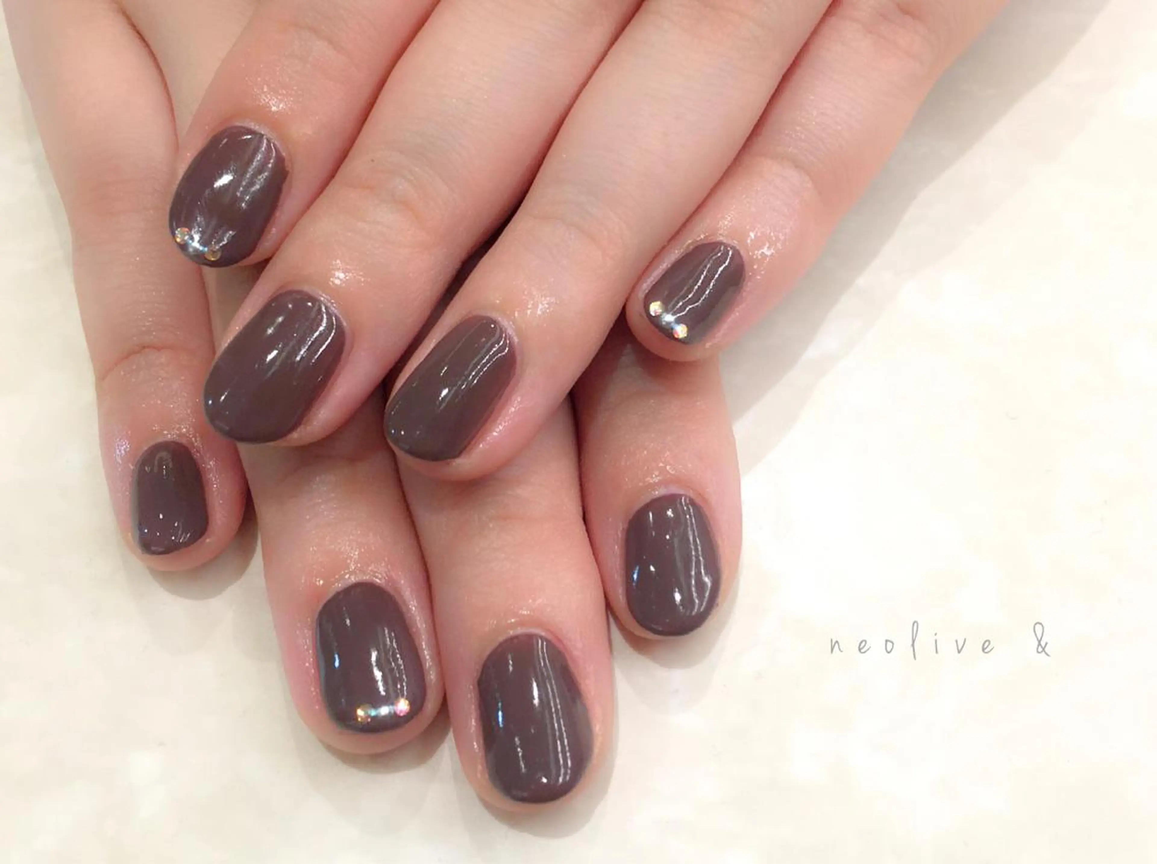 ネイル ブラウン ハンドネイル Yuriko Omi パラジェル/渋谷のネイルデザイン