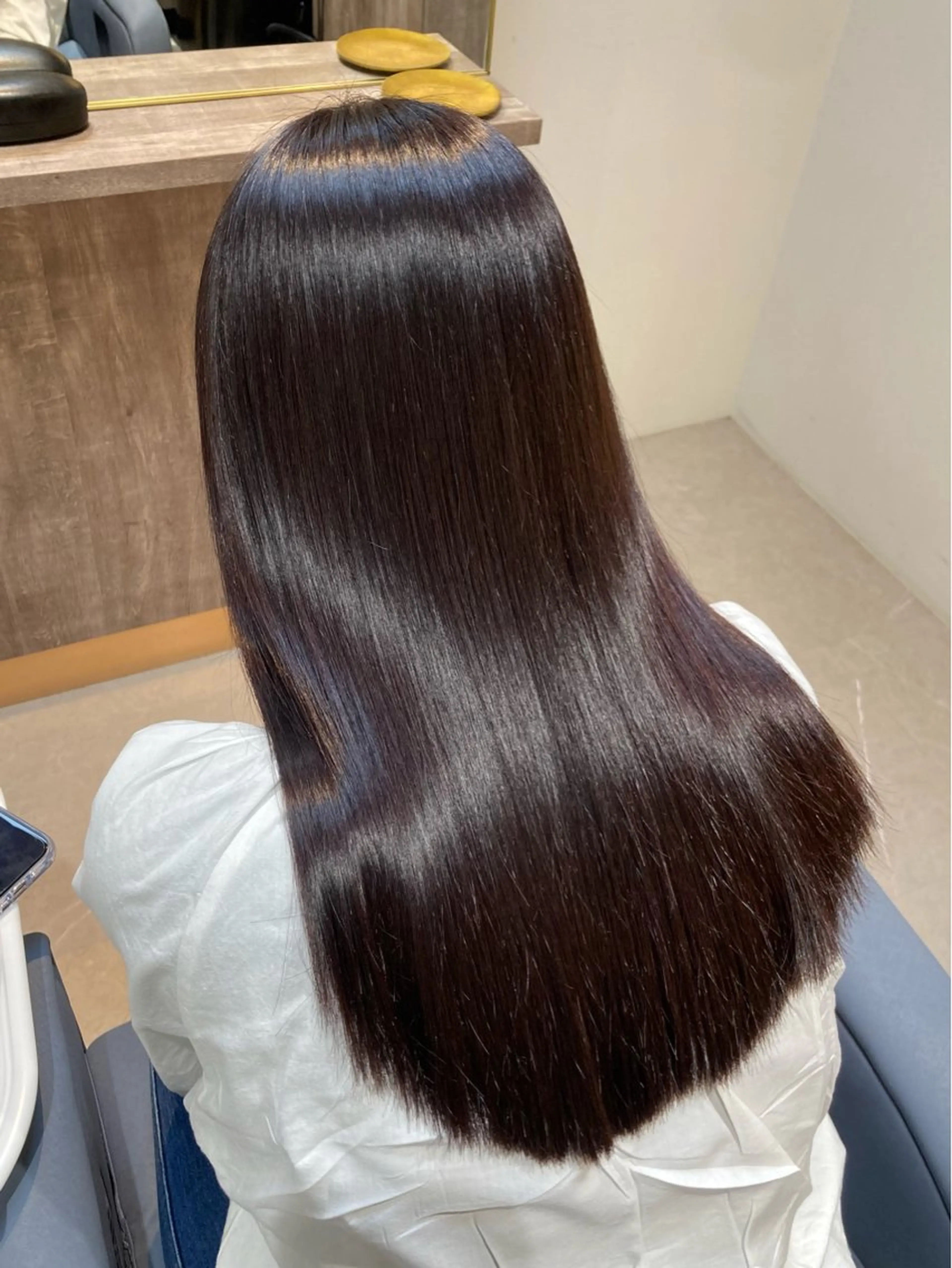 ロング パーマ 縮毛矯正 ピンクカラー🎀 米津 美佑のヘアスタイル