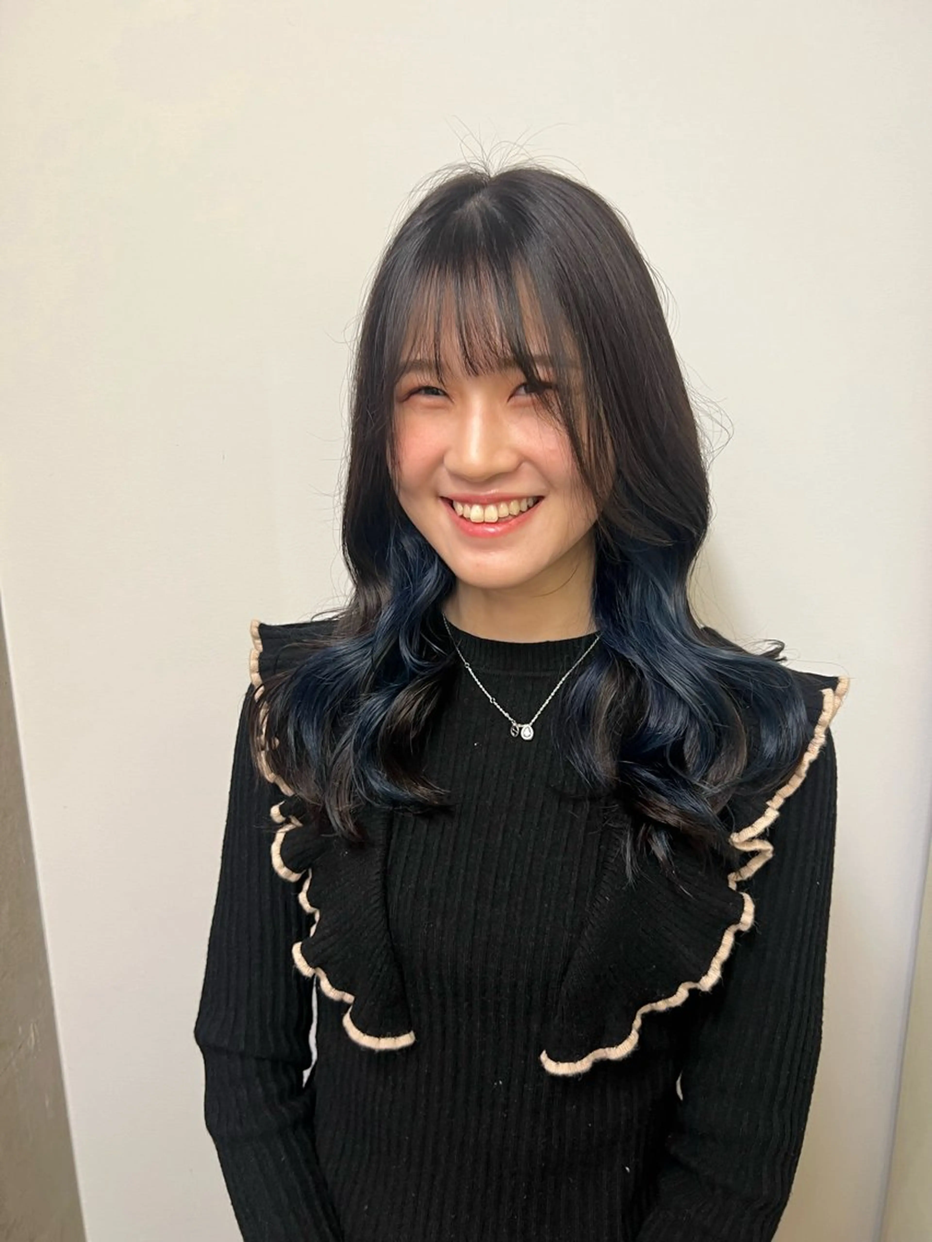 セミロング 土田かほ/本日🈳 透明感カラー🍃のヘアスタイル