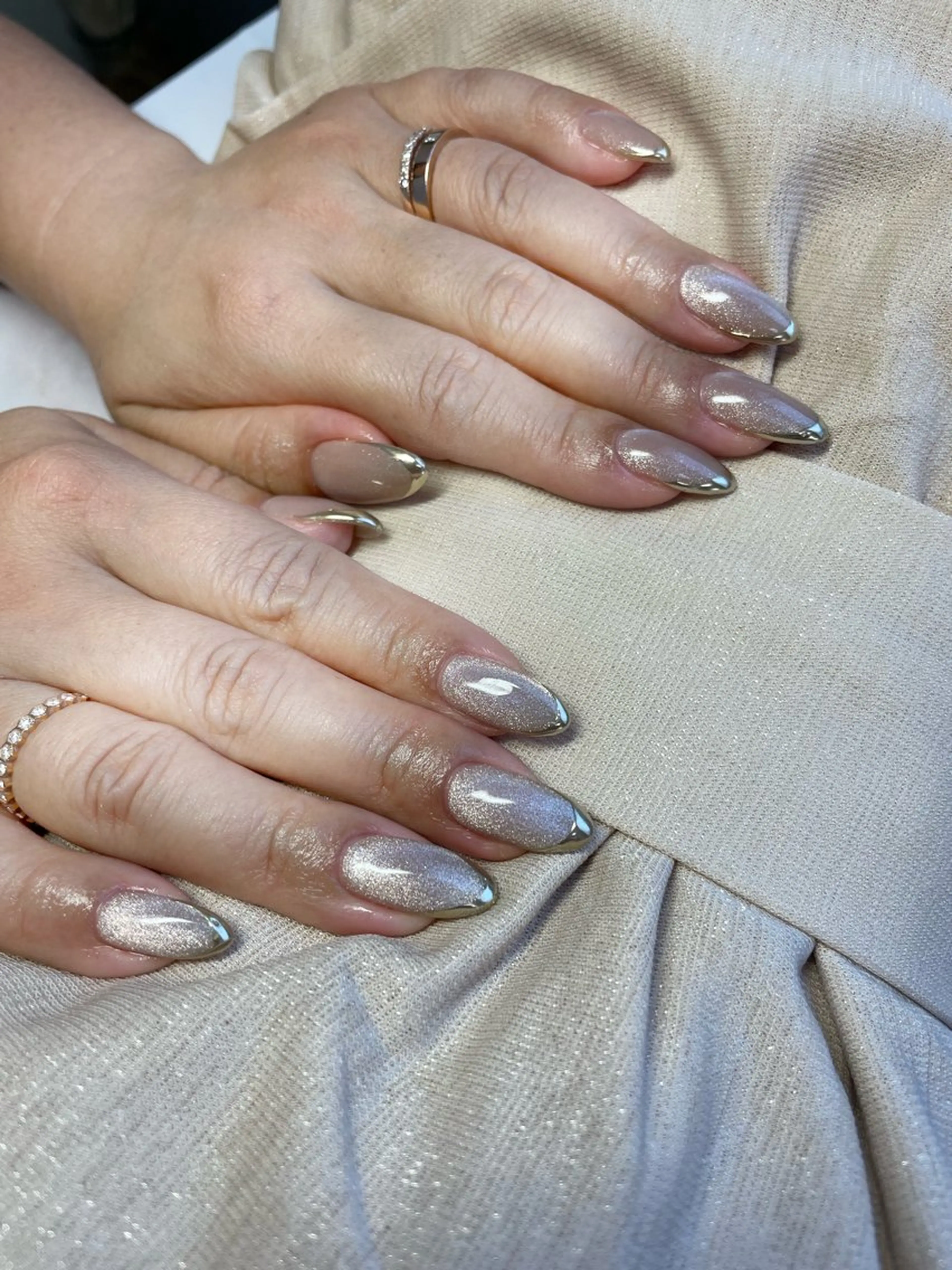 ネイル フレンチネイル マグネットネイル ミラーネイル nail ayacaのネイルデザイン