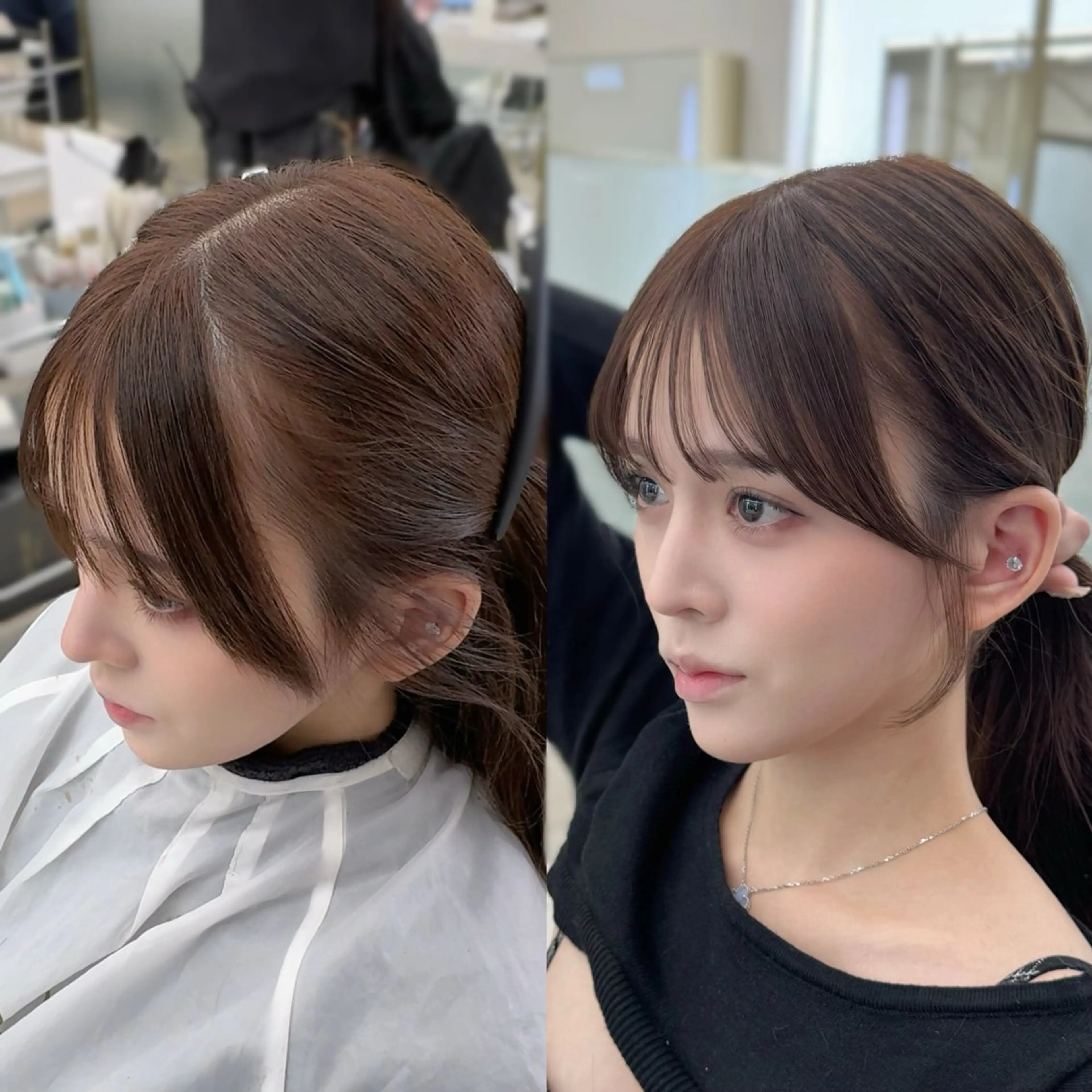 ミディアム カット ヘアカラー COA GINZA 空也/前髪/顔まわりのヘアスタイル