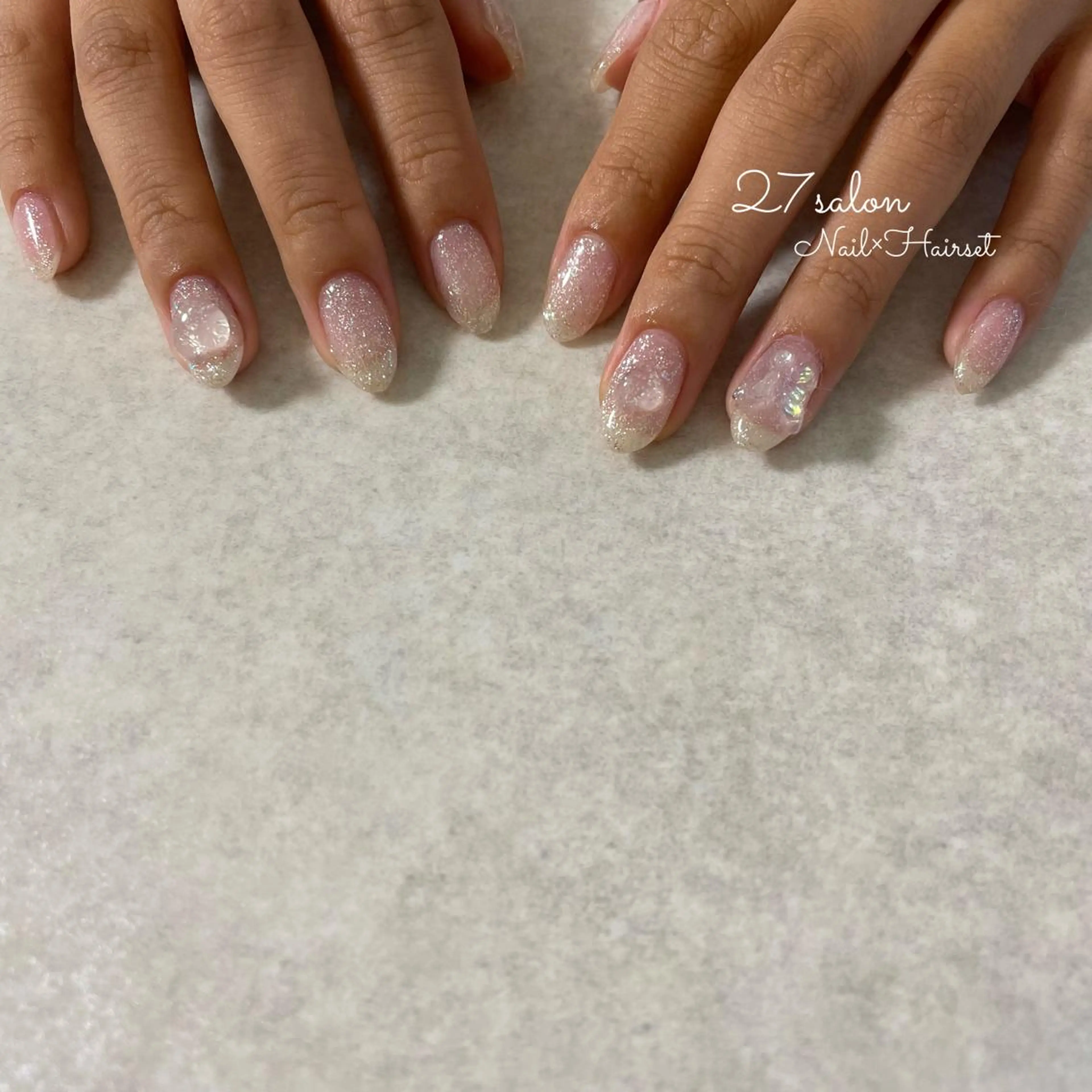 ネイル クリアネイル ハート 27salon yuinaのネイルデザイン